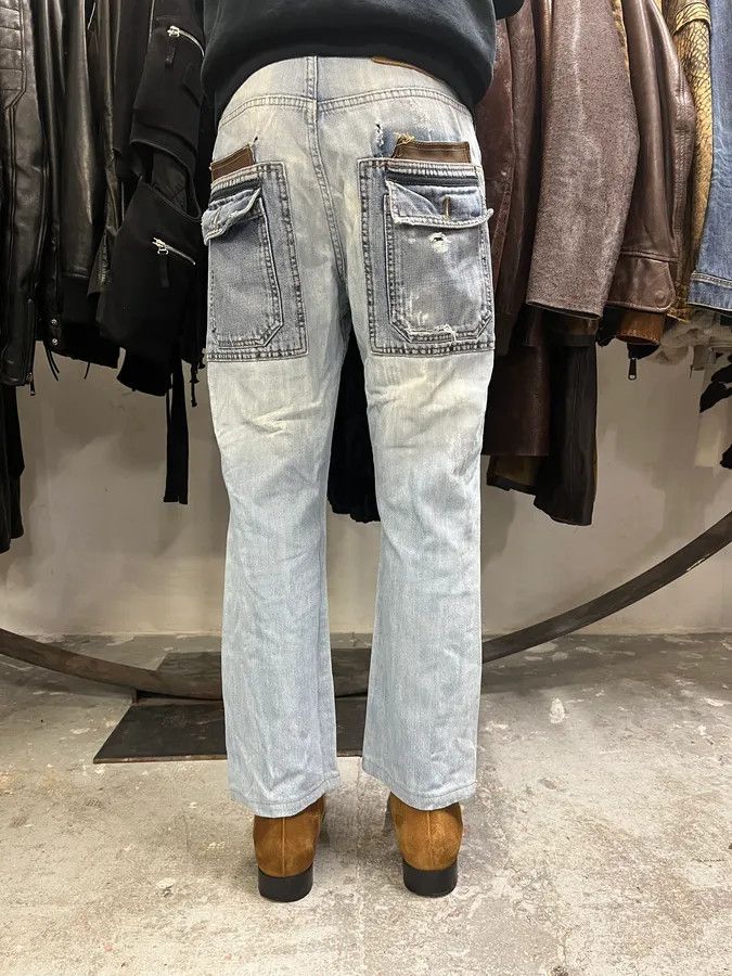 Roberto Cavalli × Vintage AW2005 Cavalli Blue Distressed Hybrid Jeans Size US 31 - 2 Thumbnail