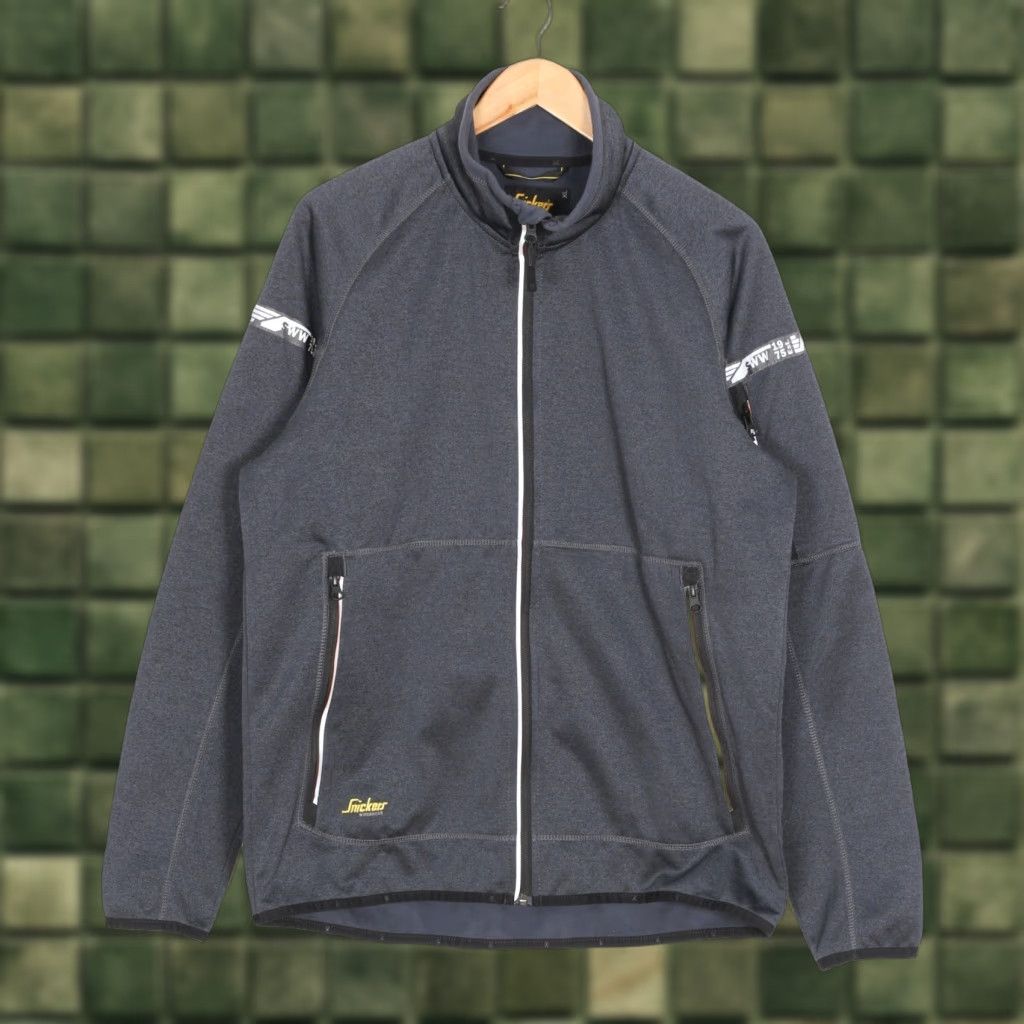 Kickers Snickers 8004 AllroundWork 37.5 Fleece Jacket Men Size XL Blue Logo Zipped Pockets Mid-Length Casual Workwear Jacket Mens XL Blue Size US XL / EU 56 / 4 - 1 Thumbnail