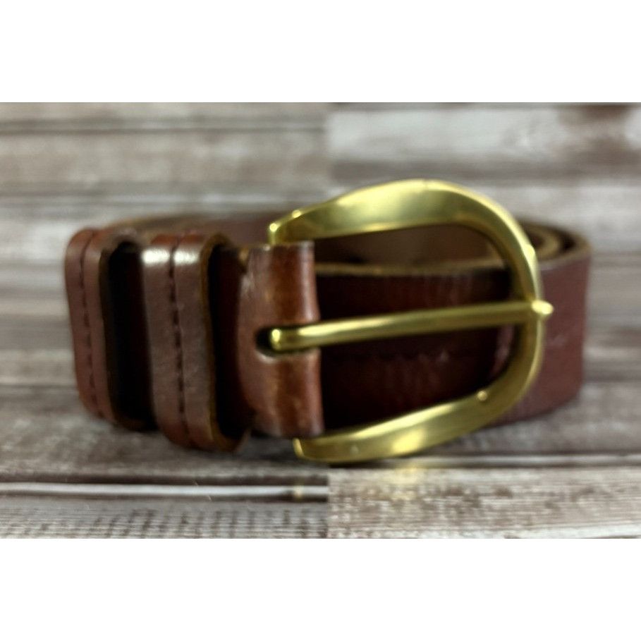 Lauren Ralph Lauren Lauren Ralph Lauren Solid Brass Leather belt size XL 46" Size 46 - 1 Thumbnail