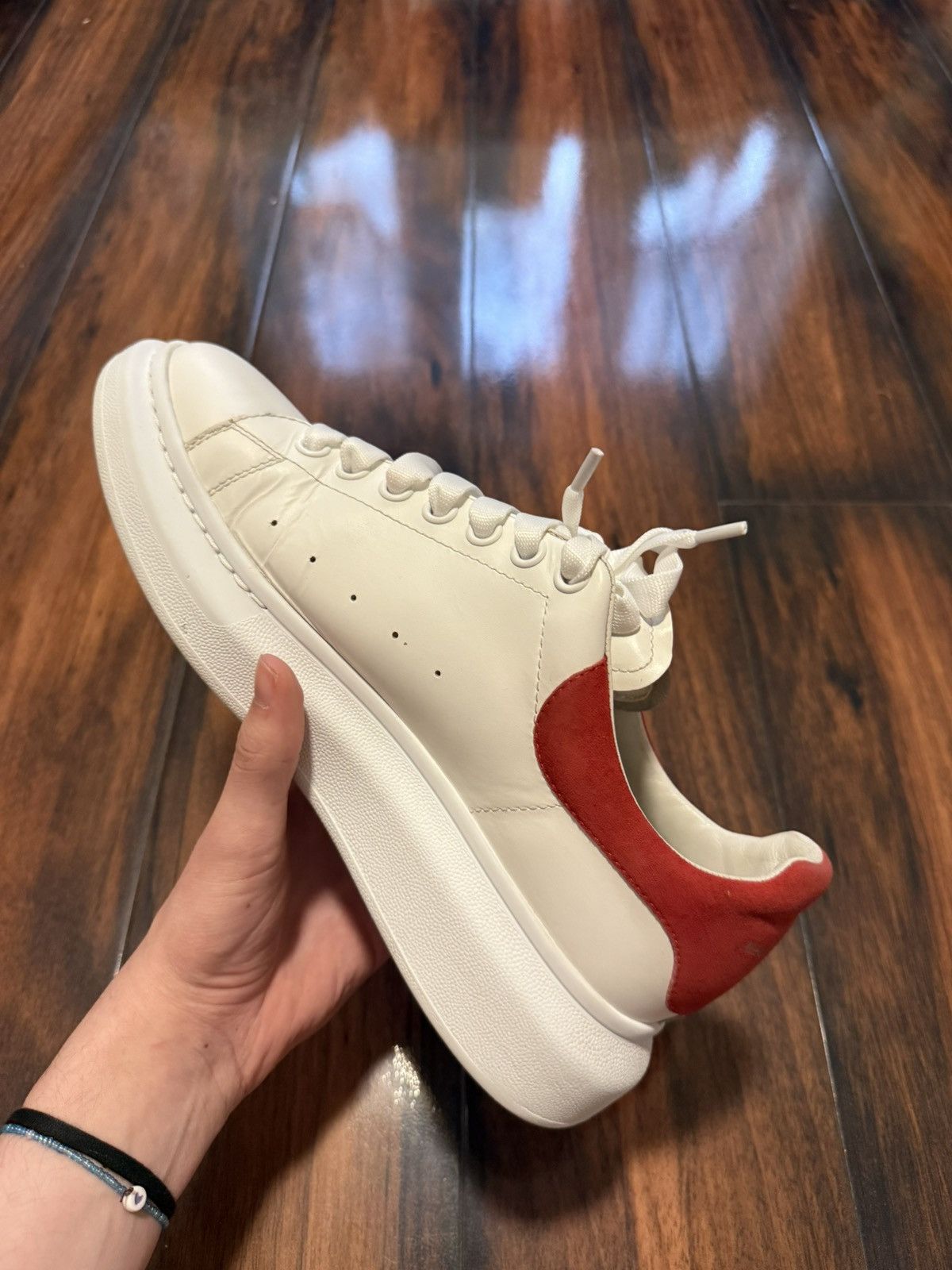 Alexander McQueen Alexander Mcqueen Oversized Sneaker White Red Velvet Heel Size US 10 / EU 43 - 4 Thumbnail