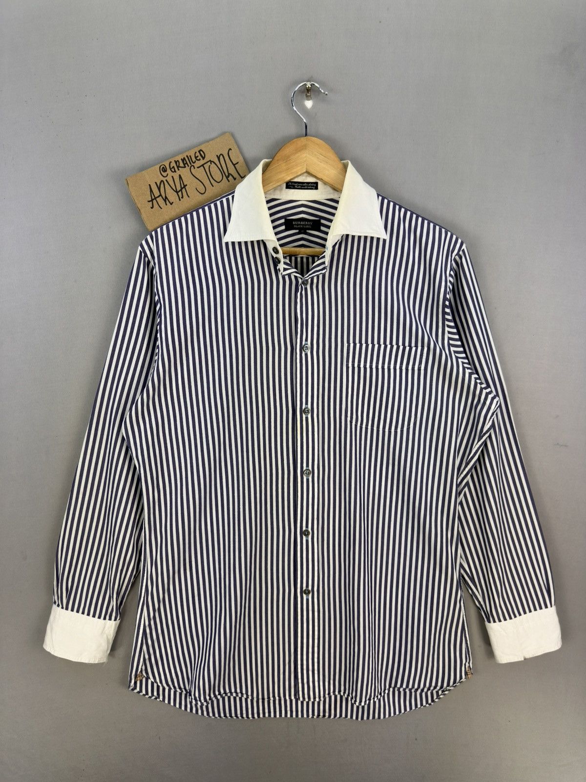 Burberry Burberry Black Label Stripes Flannel Shirt Button Up Size US L / EU 52-54 / 3 - 1 Thumbnail