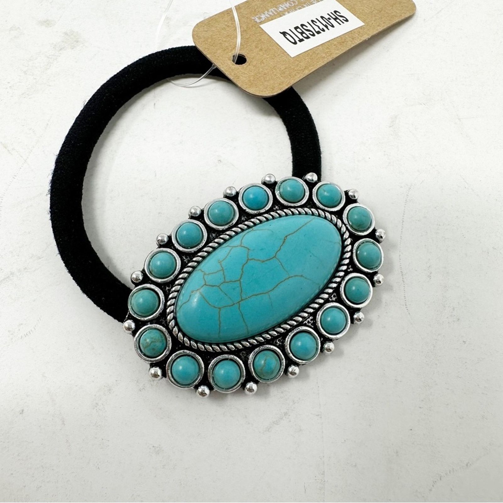 Tibi Western Turquoise Ponytail Holder NWT Size ONE SIZE - 3 Thumbnail