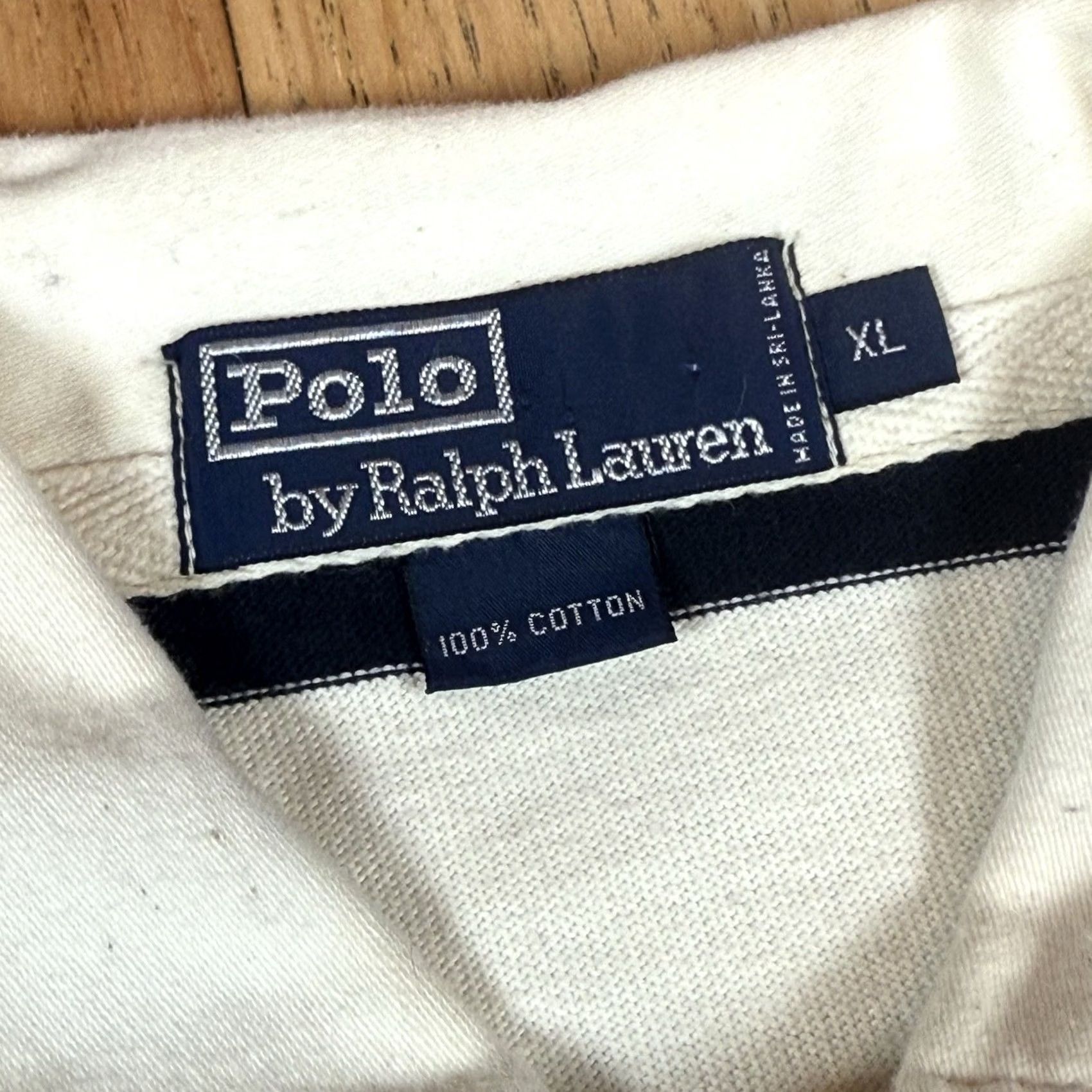 Ralph Lauren VINTAGE Polo Ralph Lauren Rugby Shirt Mens XL White Stripe Long Sleeve Size US XL / EU 56 / 4 - 3 Thumbnail