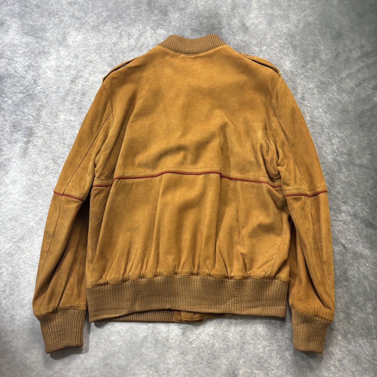 Other × Vintage 1970s Suede Bomber Jacket 70s Vintage Spanish Wheat Brown S Size US S / EU 44-46 / 1 - 6 Thumbnail