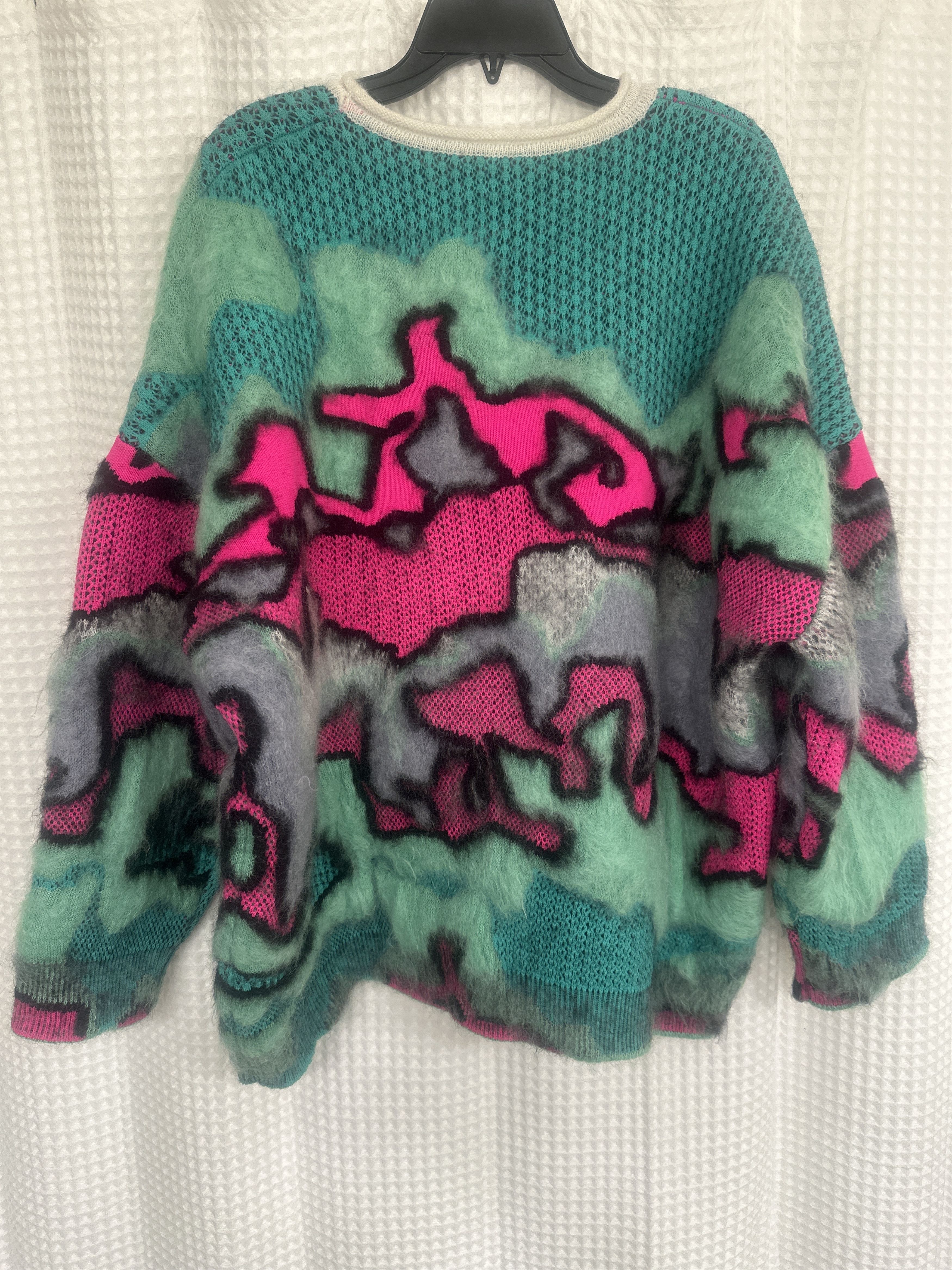 Loewe Loewe Oversized Multi Camo Jacquard-Knit Mohair Sweater Size US S / EU 44-46 / 1 - 5 Thumbnail