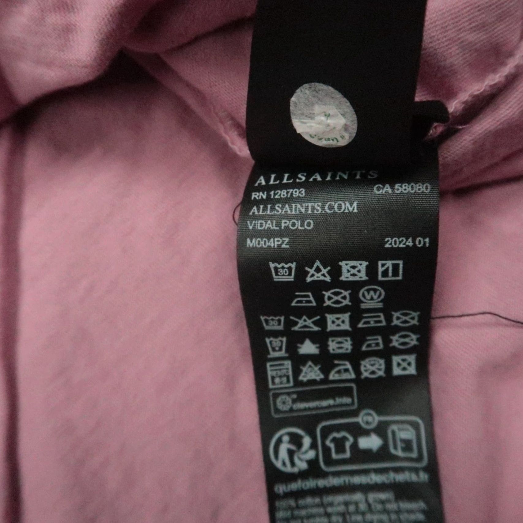 Allsaints VINTAGE AllSaints Polo Shirt Men 2XL Cotton Pink Short Sleeve Slim Fit Casual Size US XXL / EU 58 / 5 - 6 Thumbnail