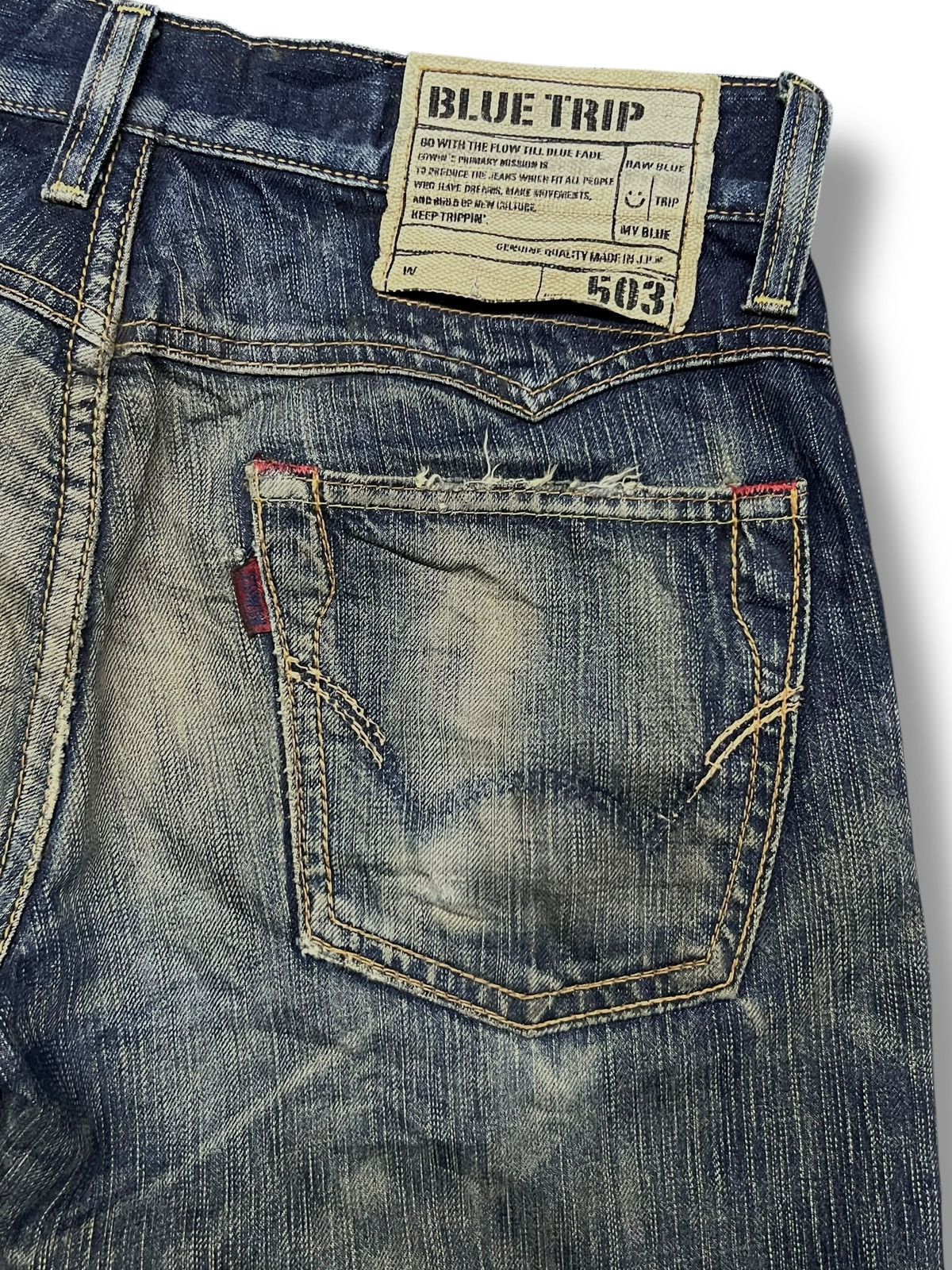 Edwin Vintage Edwin 503 Blue Trip Japan - 💥Rare💥 Crazy Mud Wash Size US 32 / EU 48 - 10 Thumbnail