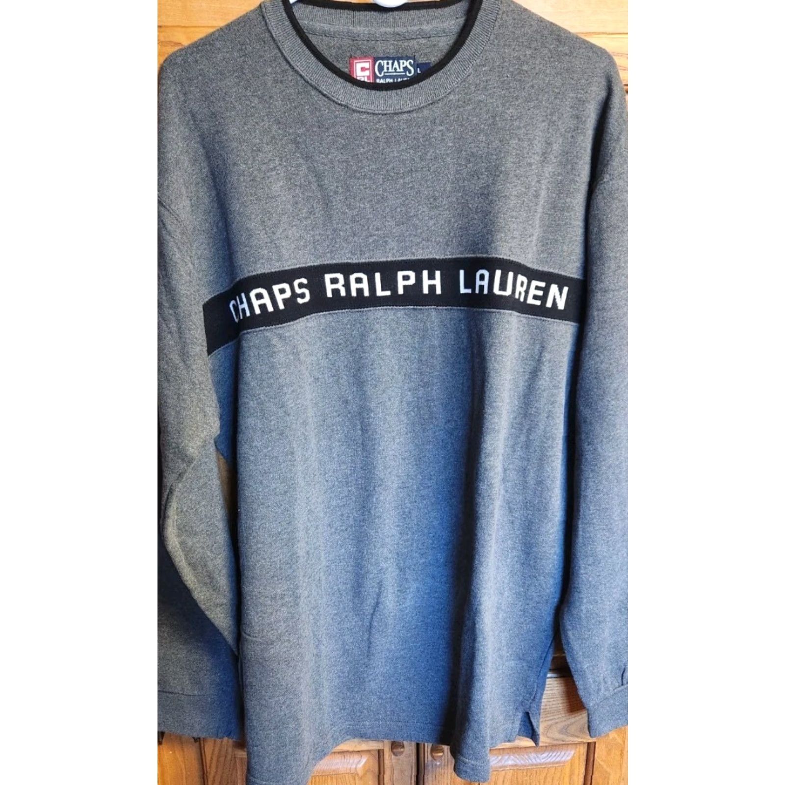 Ralph Lauren VINTAGE CHAPS RALPH LAUREN Sweatshirt Men L Gray Pullover Knit Logo Embroidered Size US L / EU 52-54 / 3 - 4 Thumbnail