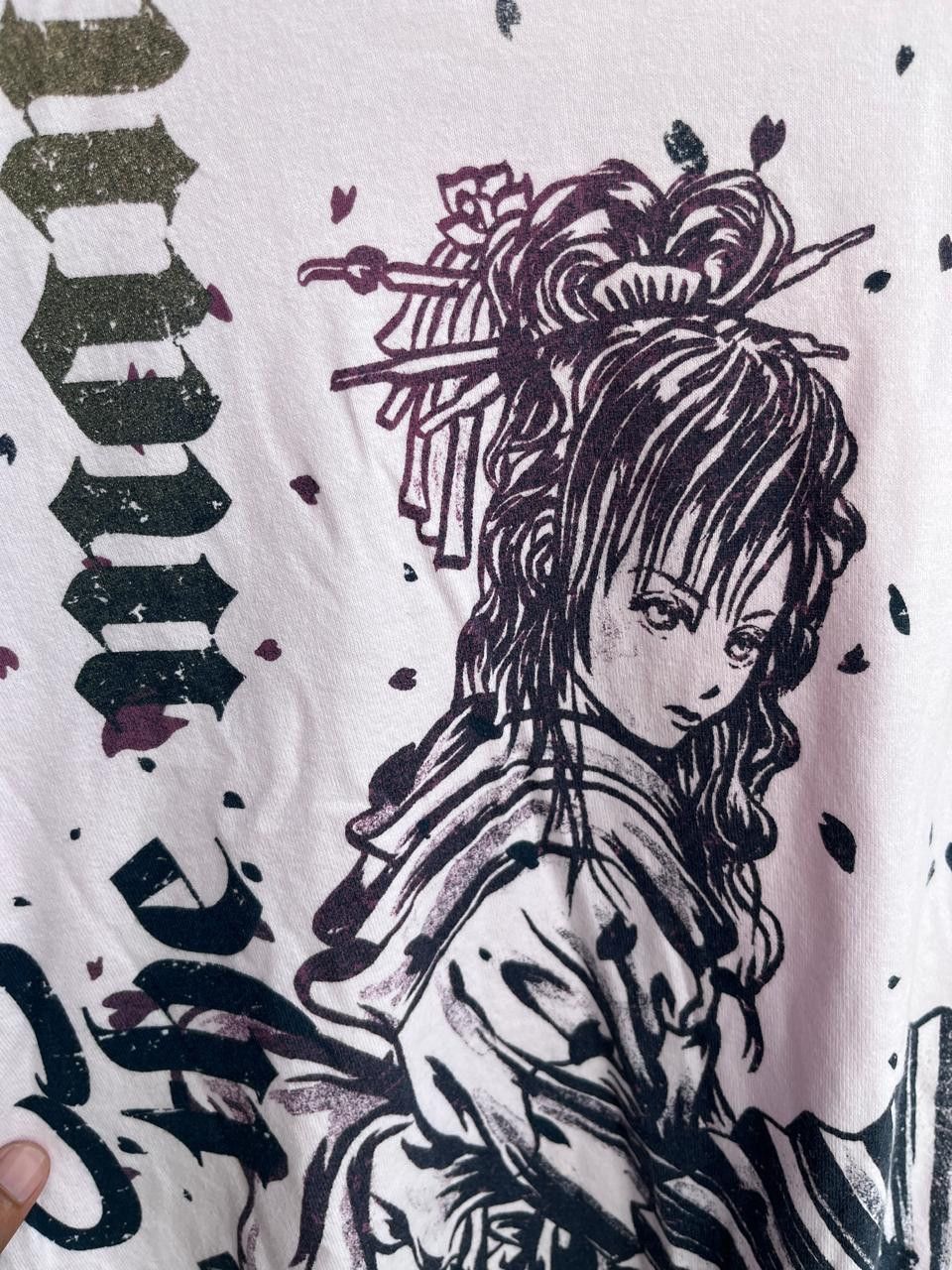 Japanese Brand Vintage Y2K Japanese Geisha Anime Graphic Tee Pink Grunge Size US M / EU 48-50 / 2 - 3 Thumbnail