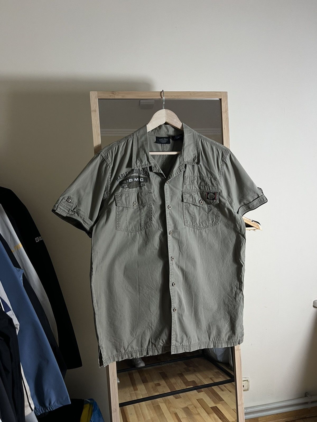Harley Davidson Harley Davidson Mens Button Down Shirt Large Khaki Patch Size US L / EU 52-54 / 3 - 2 Thumbnail