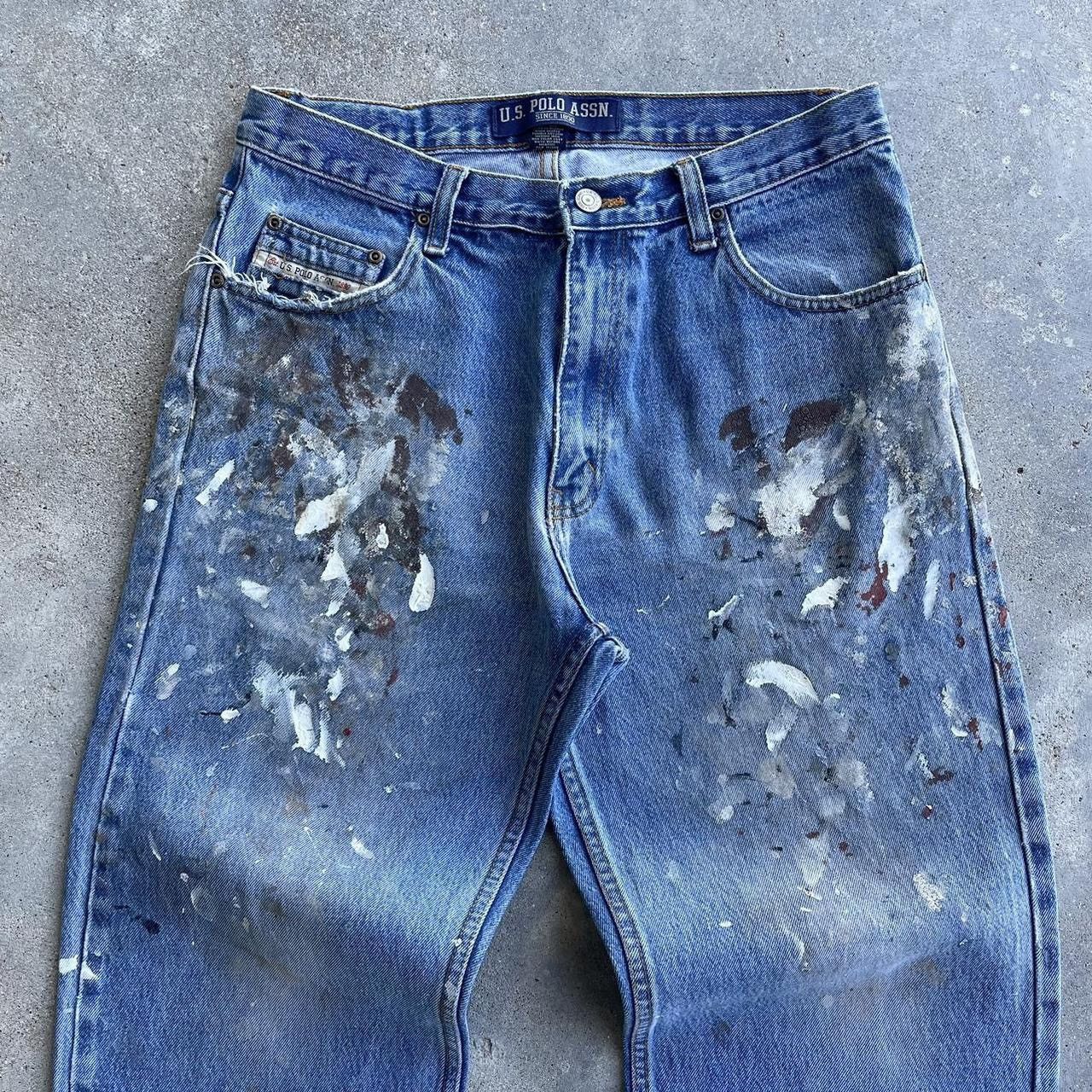Japanese Brand × Vintage Crazy vintage distressed Y2K paint splatter grunge pants Size US 32 / EU 48 - 2 Thumbnail