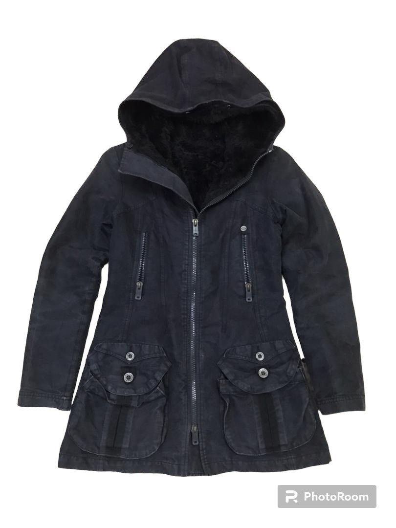 Diesel 💥Diesel Military Mink Fur Hoodie Jacket Size XS / US 0-2 / IT 36-38 - 3 Thumbnail