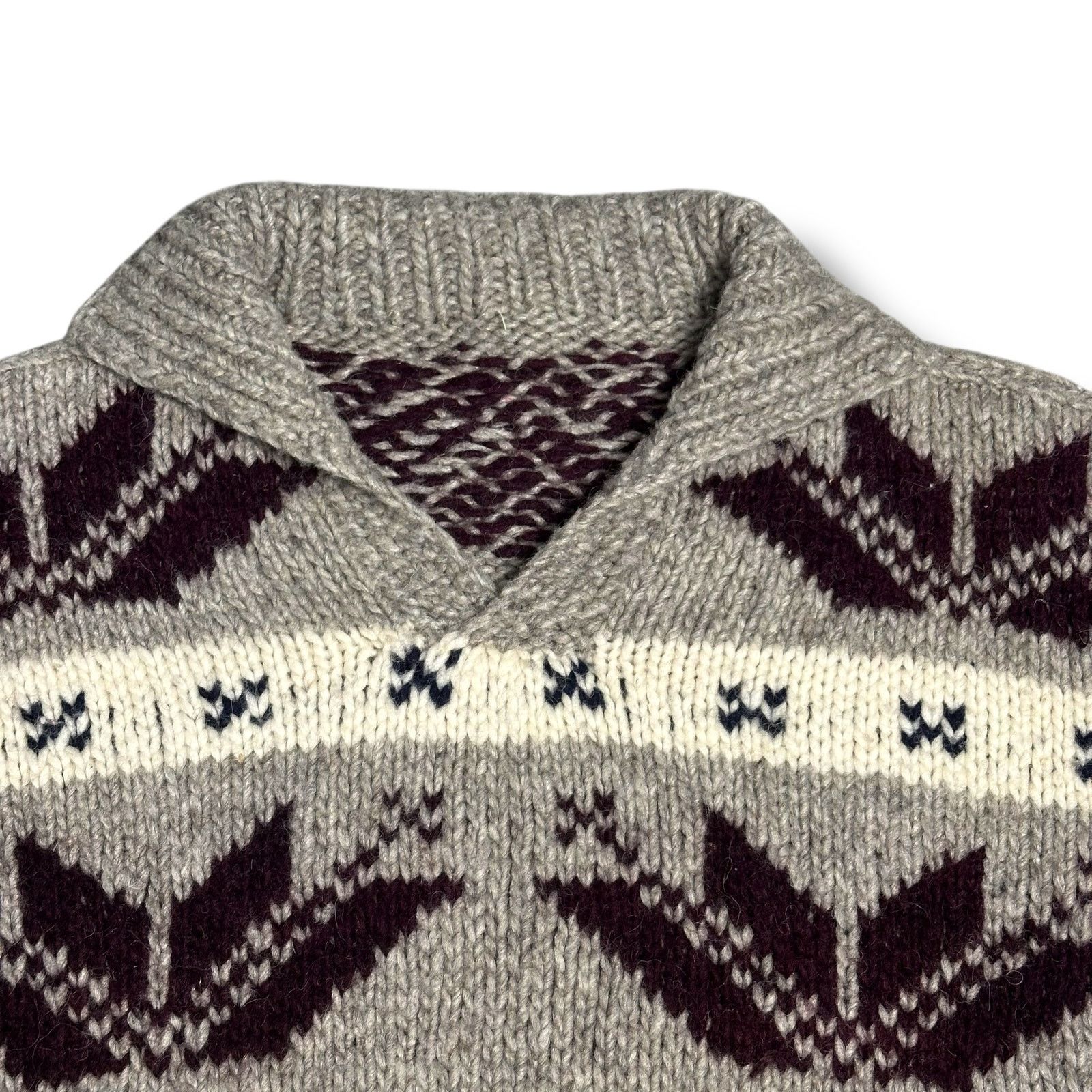 Vintage Vintage Cowichan Wool Sweater Pullover Shawl Collar Handmade Size US S / EU 44-46 / 1 - 3 Thumbnail