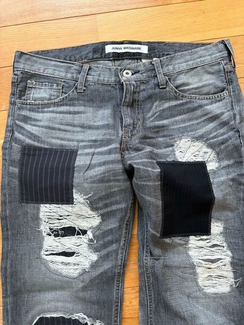 Junya Watanabe Junya Watanabe size M Patchwork Denim Jeans with Distresse Size US 27 - 2 Thumbnail