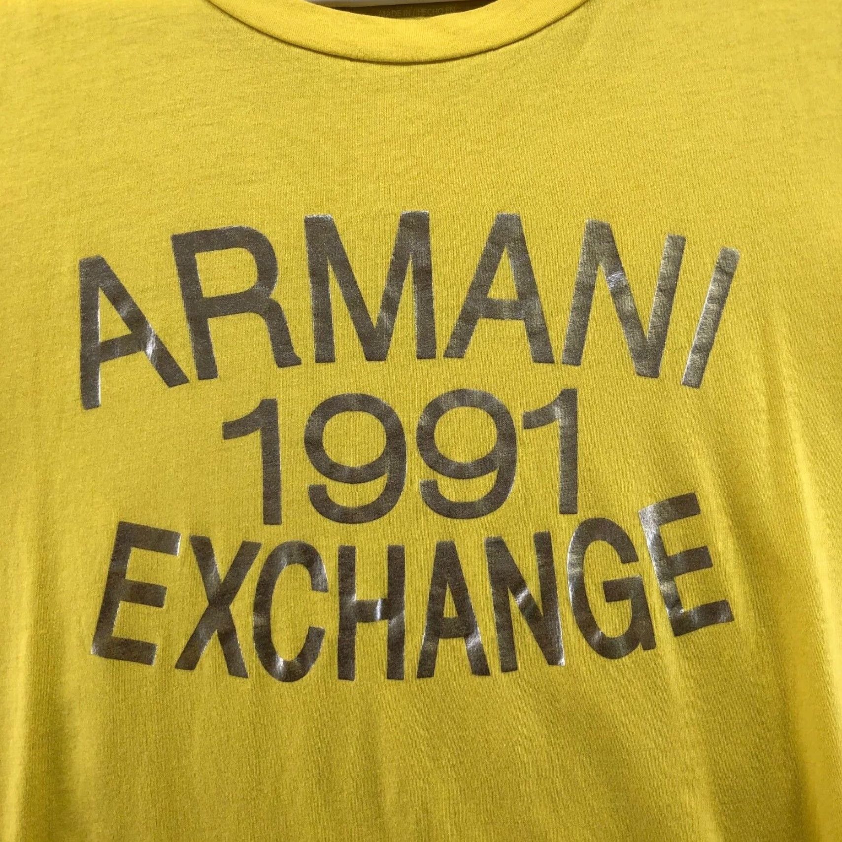 Armani Exchange VINTAGE Armani Exchange Retro Yellow Graphic T Shirt Womens Small S Short Sleeve 90s Size S / US 4 / IT 40 - 5 Thumbnail