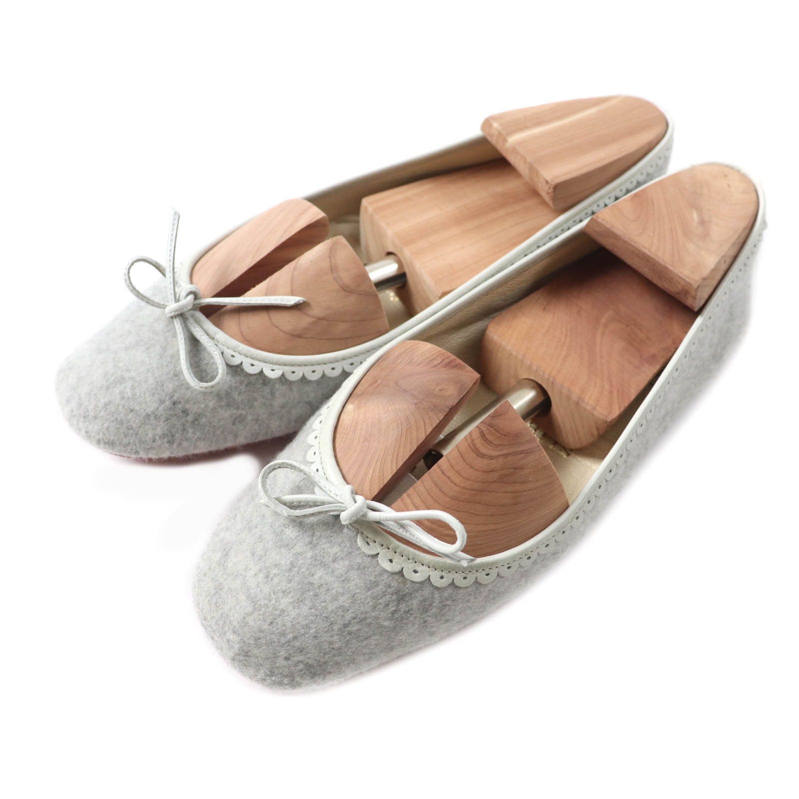 Christian Louboutin Christian Louboutin Christian Louboutin Leather and ribbon design Felt Slippers Leather Shoes Size ONE SIZE - 1 Thumbnail