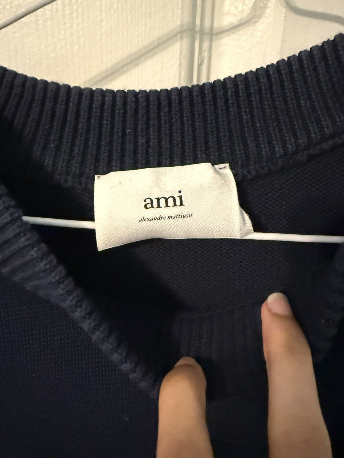 AMI Ami Paris navy de cœur knit sweater Size US S / EU 44-46 / 1 - 4 Thumbnail