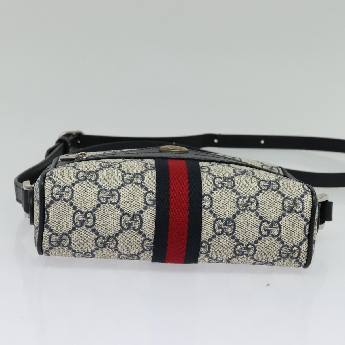 Gucci GUCCI GG Supreme Sherry Line Shoulder Bag Pvc Navy Red Size ONE SIZE - 9 Thumbnail