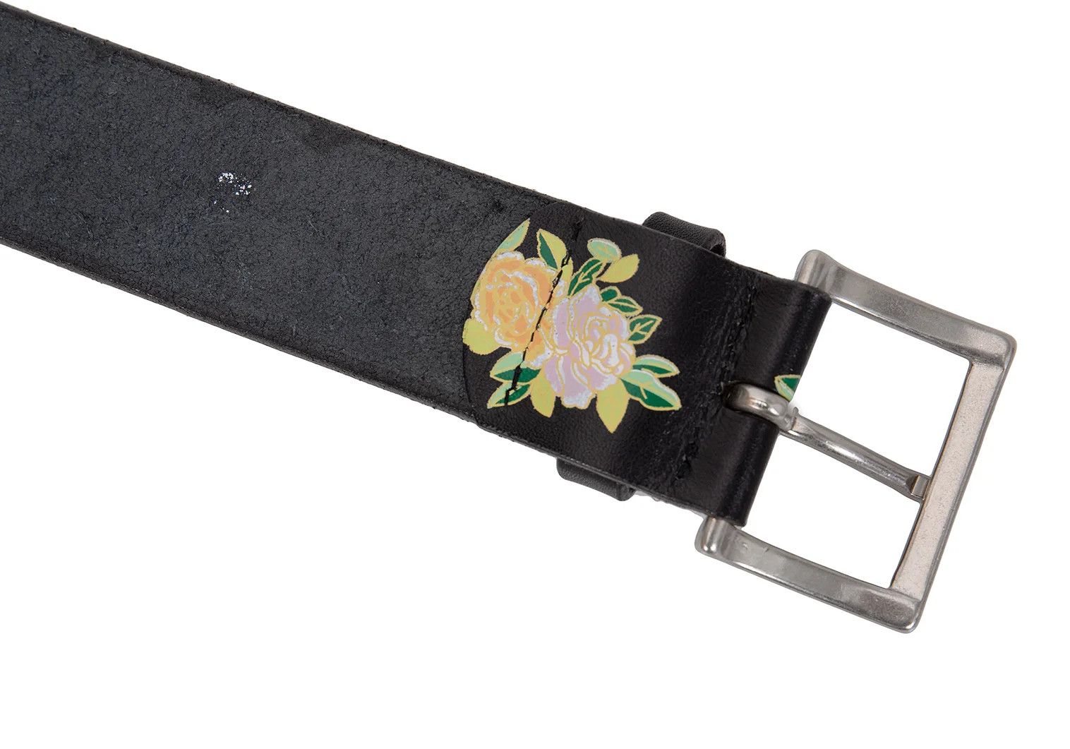 Yohji Yamamoto Floral Print Leather Belt