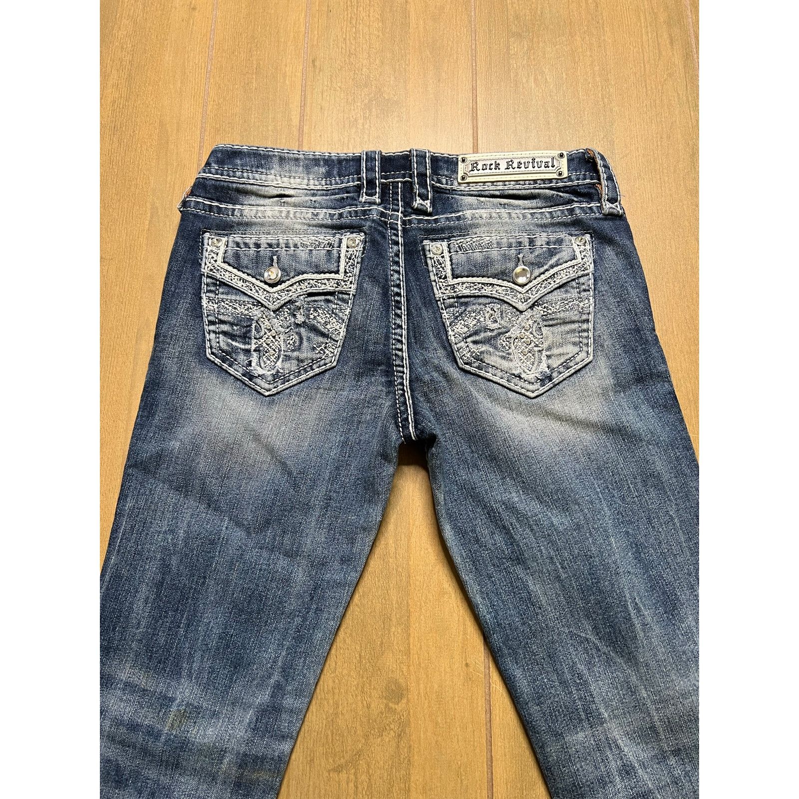 Rock Revival Rock Revival Embellished Low Rise Sargon Straight Denim 29 Size 29" - 7 Thumbnail