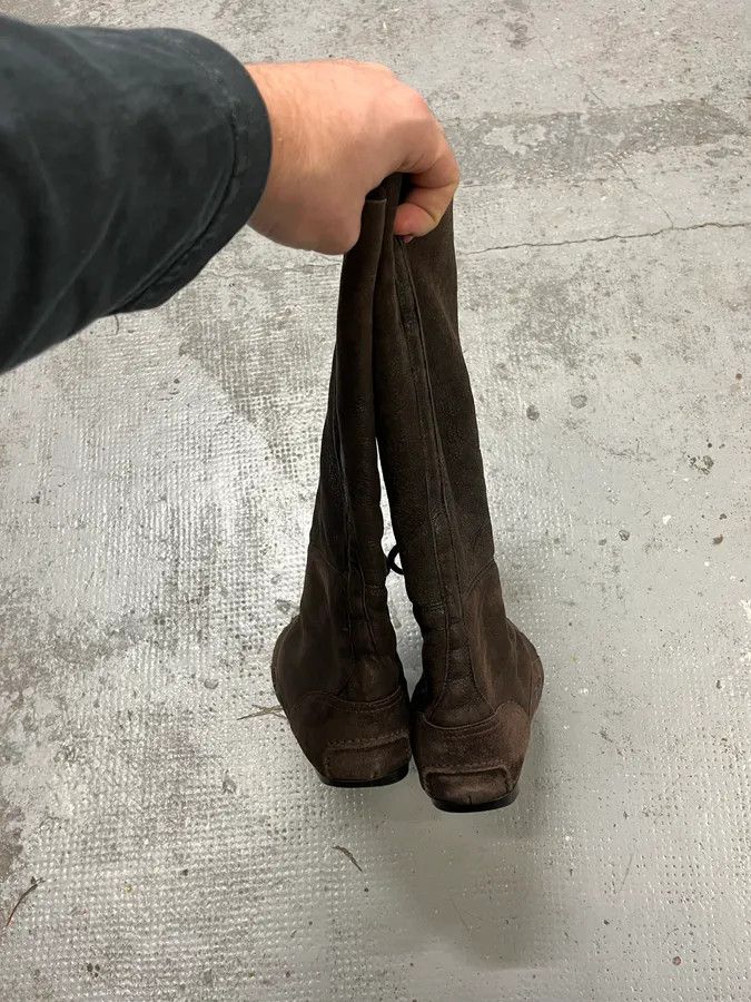 Prada 2000s Prada Brown Suede Ankle Boxing Leather Boots Size US 7 / EU 40 - 4 Thumbnail