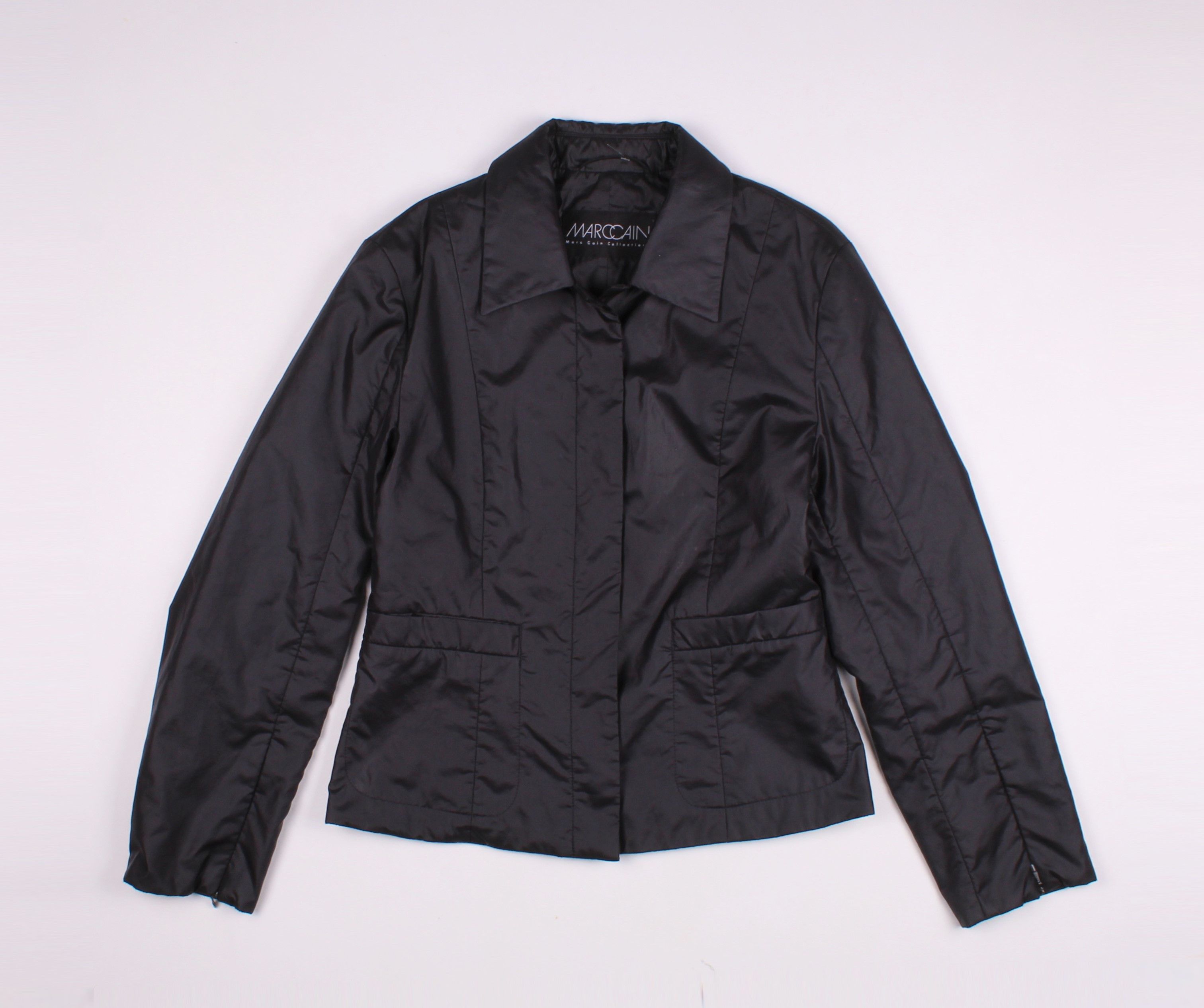 Vintage Vintage Marc Cain Black Nylon Blazer Jacket Size S / US 4 / IT 40 - 1 Thumbnail