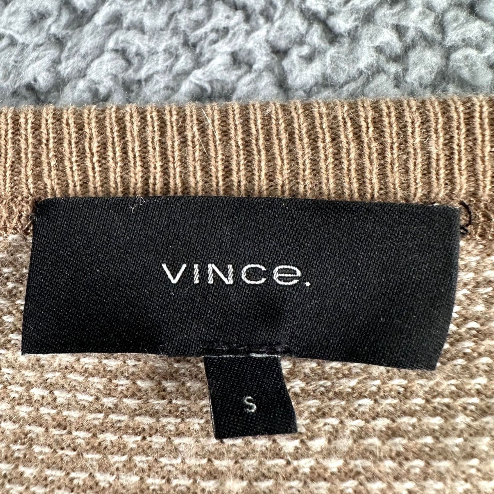 Vince Vince Sweater Mens S Camel Wool Cashmere Crewneck Pullover Knit Beige Tight-Knit Size US S / EU 44-46 / 1 - 3 Thumbnail