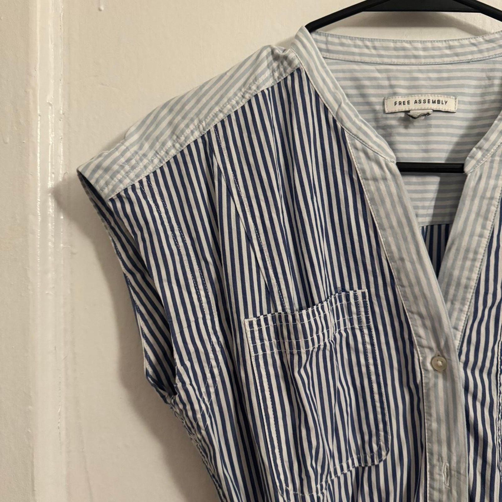 Other Romantic Soft Blue Stripe Pockets Tie Waist Dress Wrapped Size M / US 6-8 / IT 42-44 - 6 Thumbnail