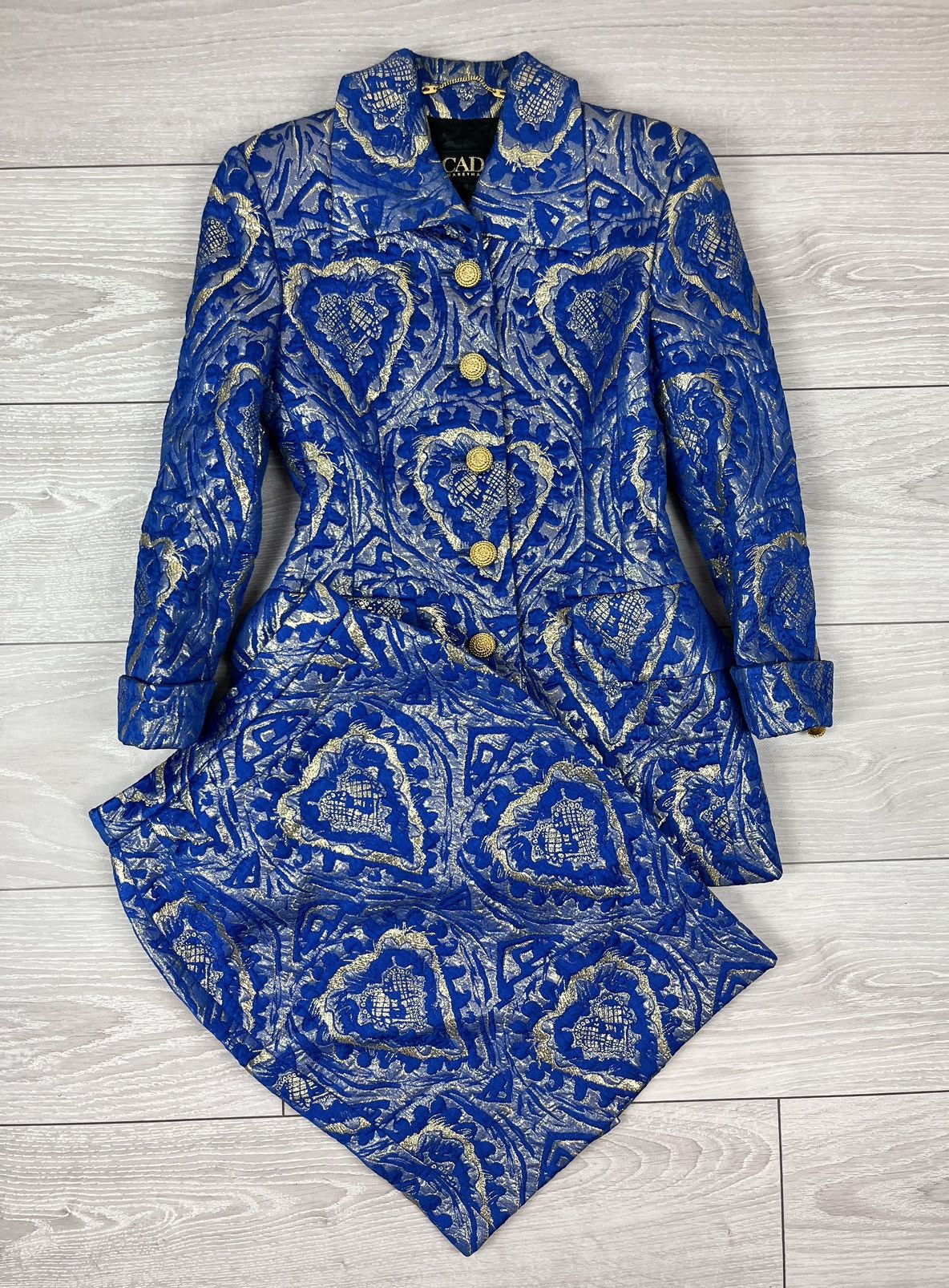 Escada Escada By Margaretha Ley Vintage Gold Blazer Skirt Suit Size M / US 6-8 / IT 42-44 - 2 Thumbnail