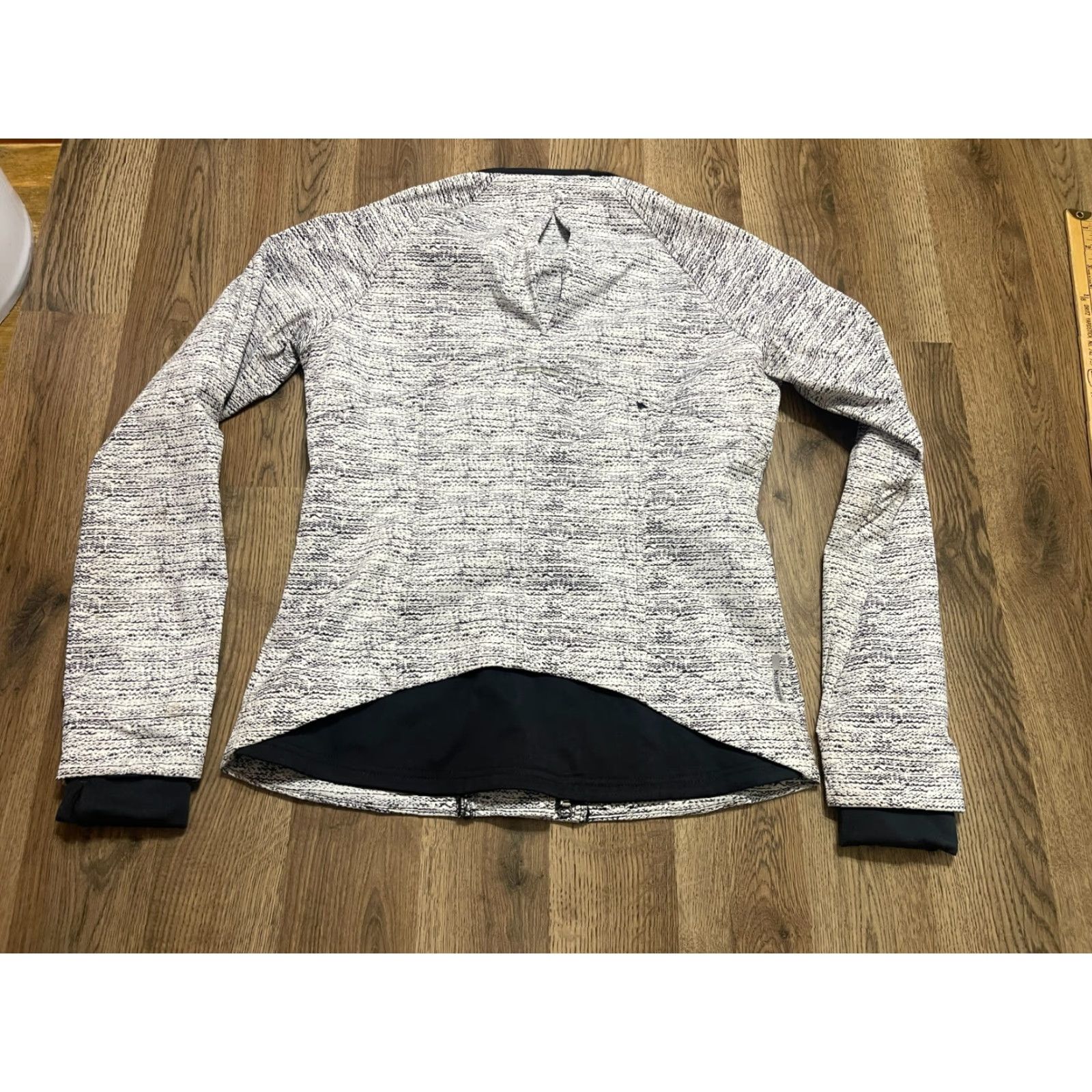 Vintage VINTAGE? No — Mondetta Blazer, Women's Medium, White Black, Asymmetric Full Zip, Jacket, Full Zip, Gray, Regular, Casual, Fall, Spring, Summer, Womens Size M / US 6-8 / IT 42-44 - 2 Thumbnail