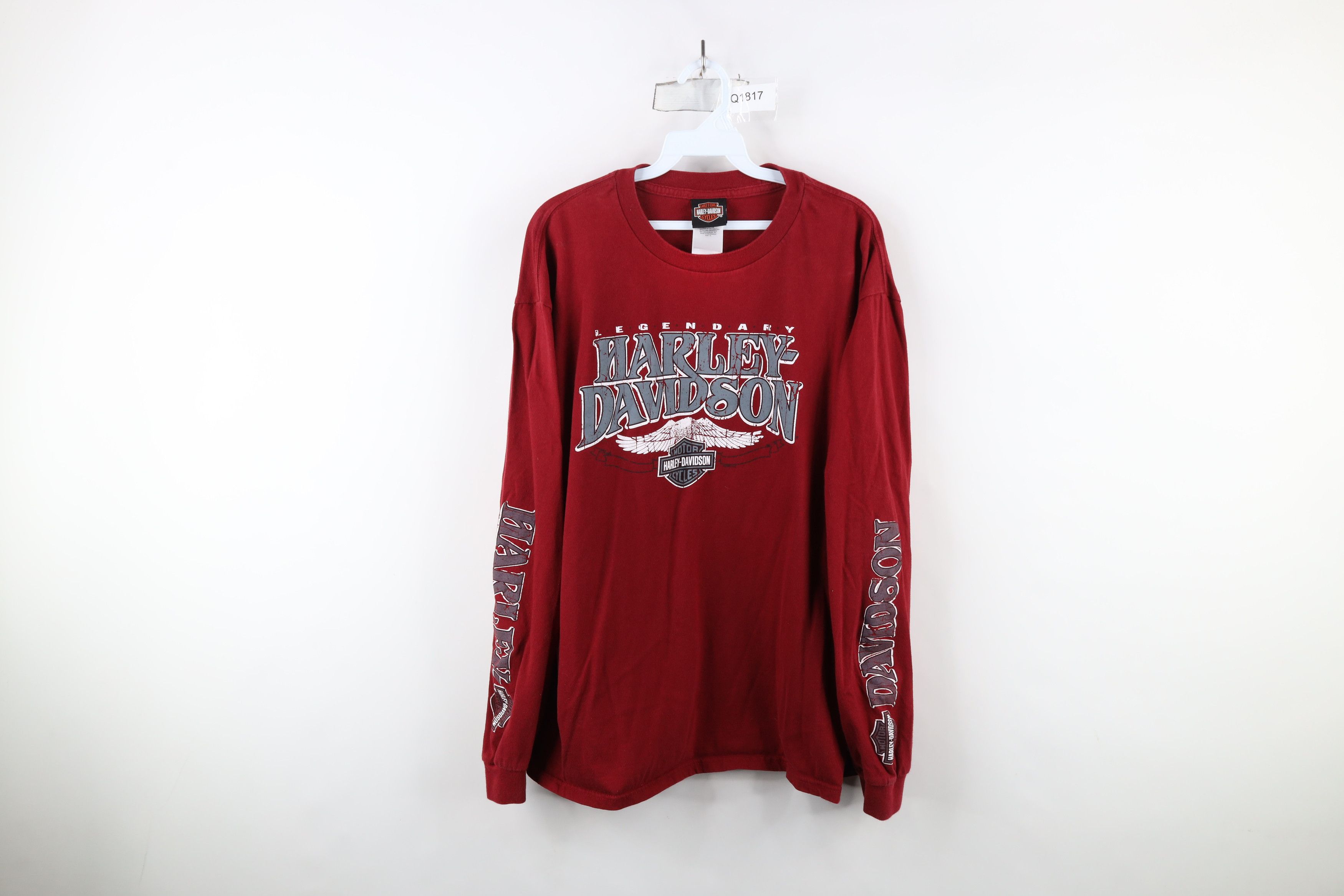 Harley Davidson Vintage Y2K Harley Davidson Spell Long Sleeve T-Shirt Red Size US XL / EU 56 / 4 - 1 Thumbnail