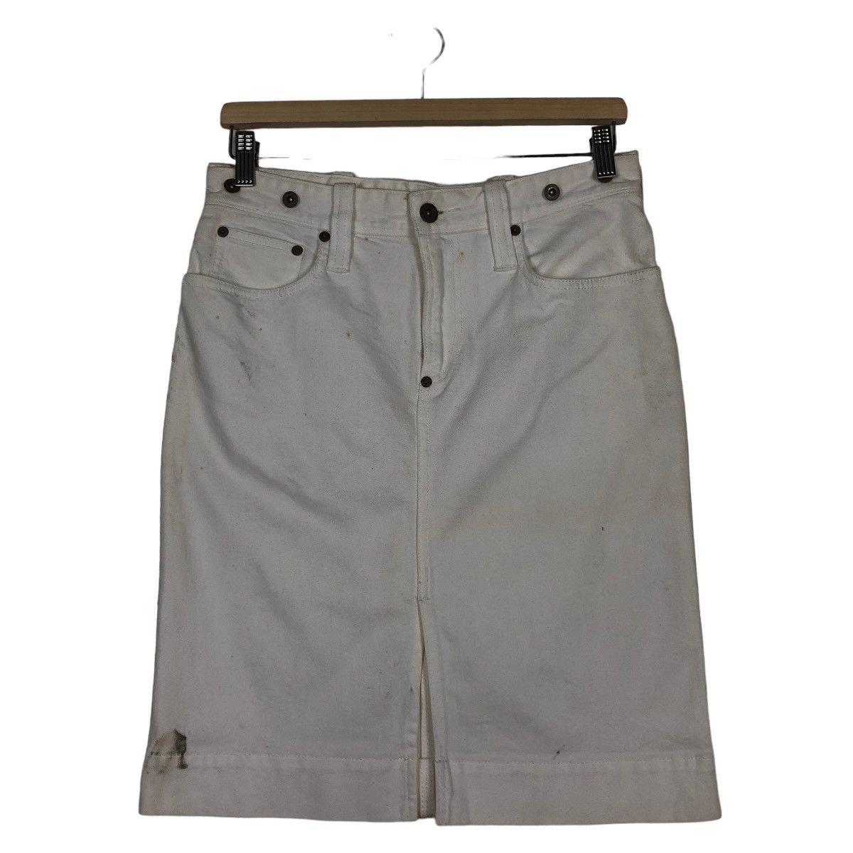 Polo Ralph Lauren 🔥Denim Skirt Ralph Lauren Leather Patch Size 30" / US 8 / IT 44 - 2 Thumbnail