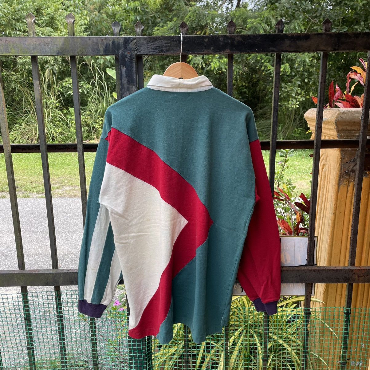Vintage 🔥Vintage 80s Badge Multicolour Striped Polos Rugby Shirts Size US L / EU 52-54 / 3 - 2 Thumbnail