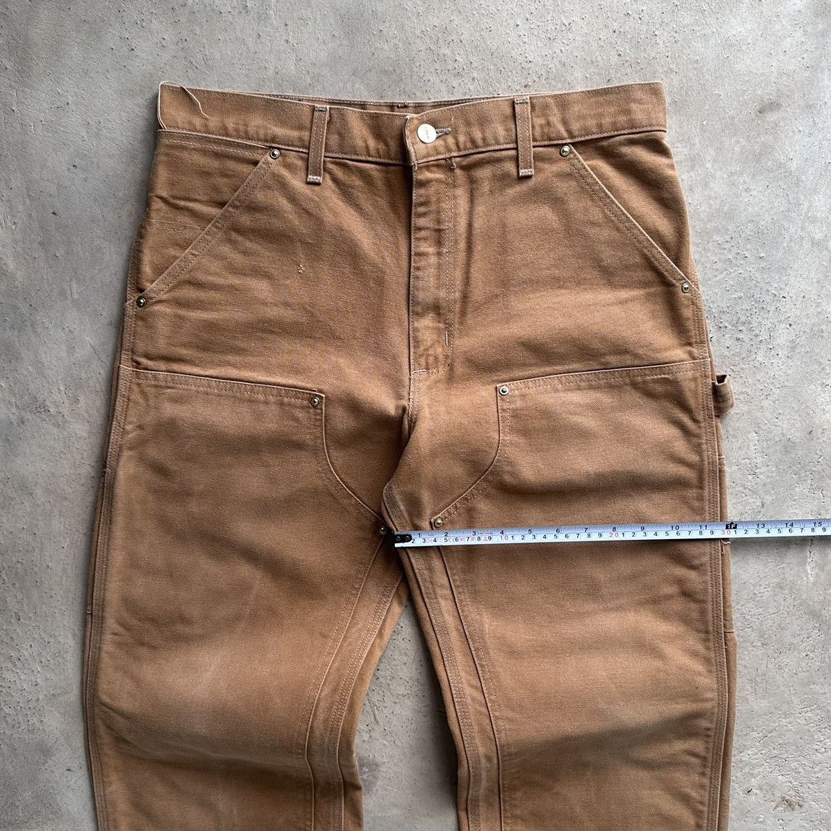 Carhartt (33x31.5) Crazy Faded 90s Carhartt Double Knee Brown/Tan Size US 33 - 5 Thumbnail