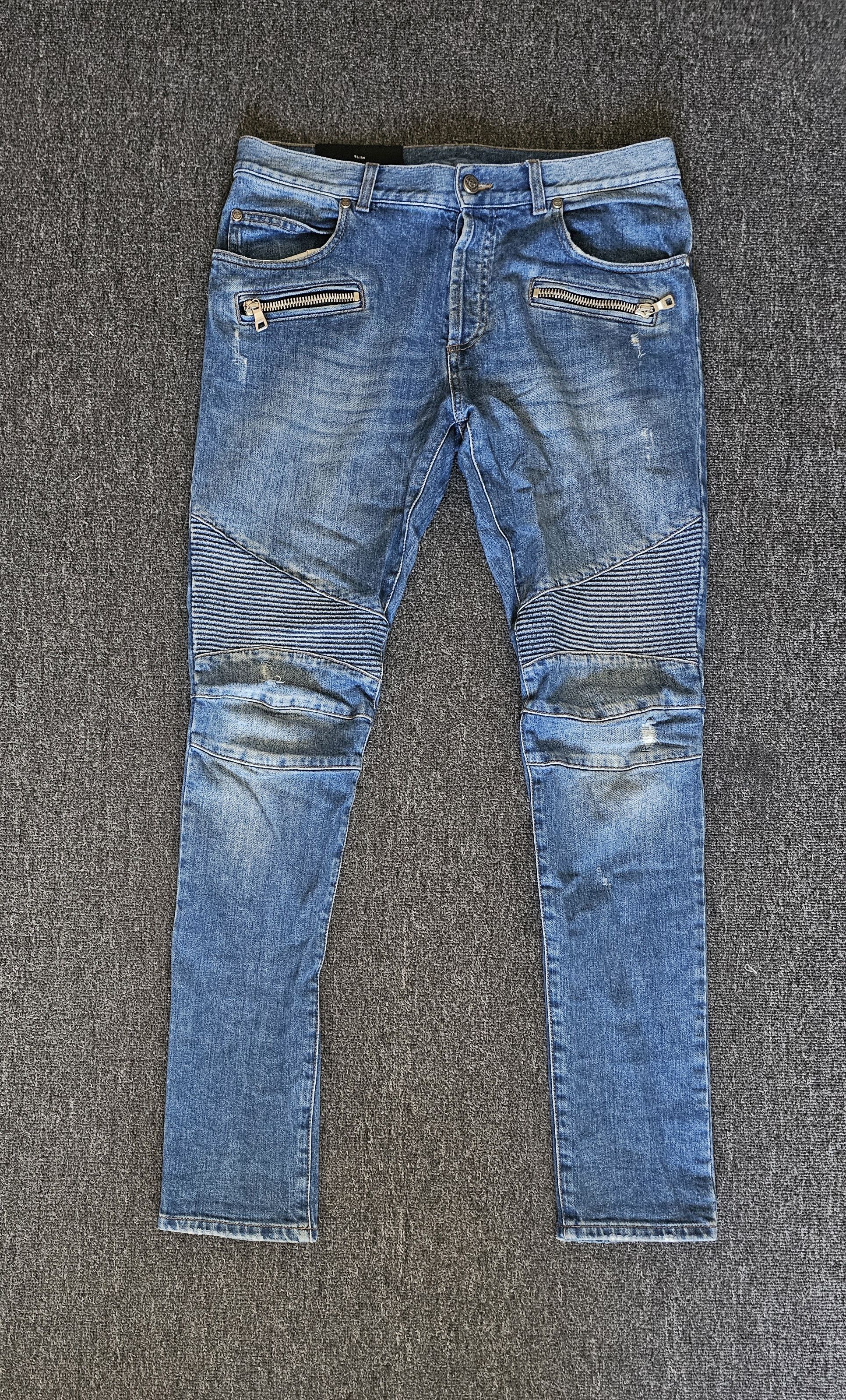 Balmain Blamian Men's Biker Blue Size 32 Size US 32 / EU 48 - 1 Thumbnail