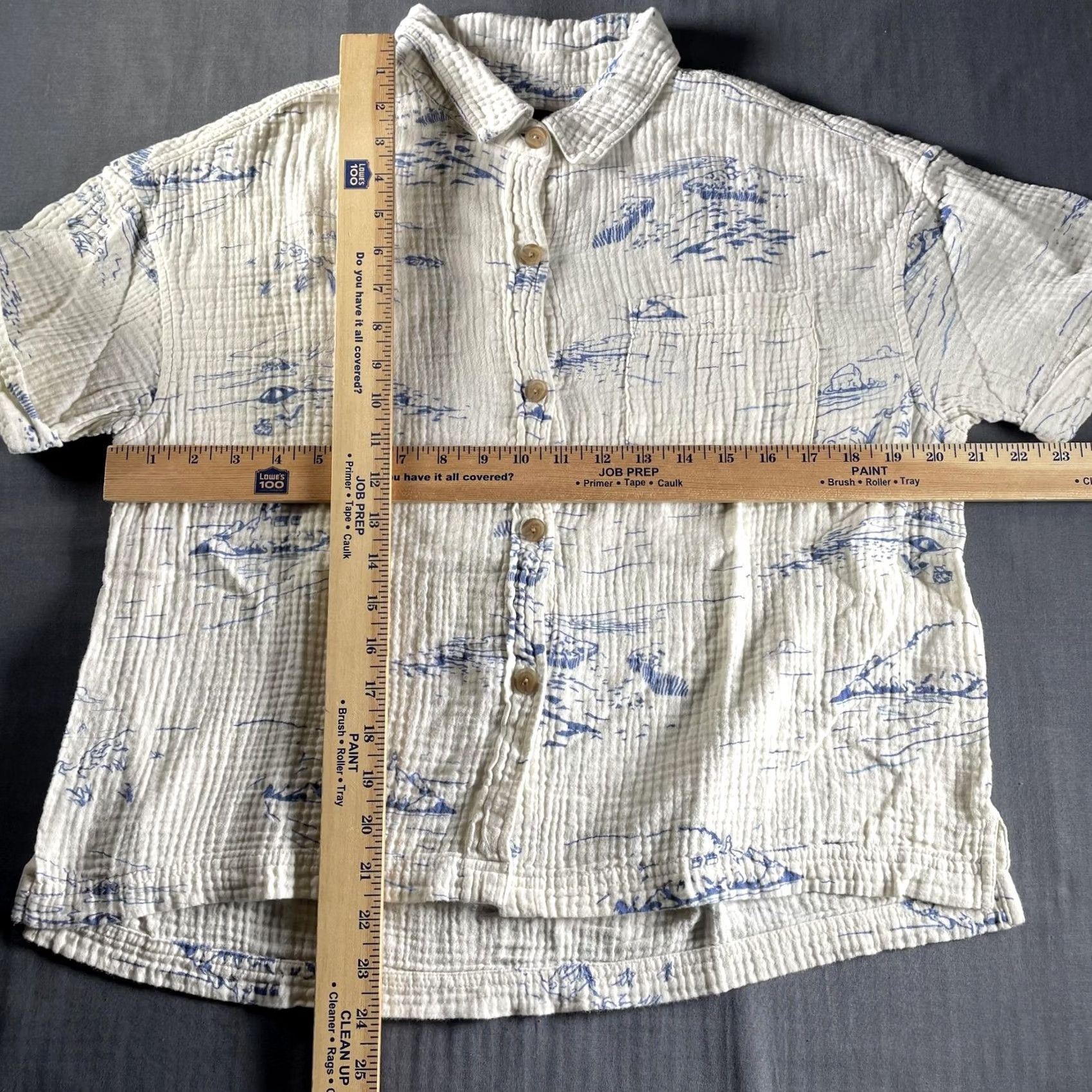 Pendleton VINTAGE Pendleton Shirt Womens Medium White Blue Cotton Gauze Short Sleeve Resort Size M / US 6-8 / IT 42-44 - 5 Thumbnail