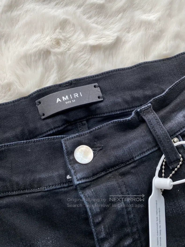 Amiri Amiri Size 33 Washed black and red patchwork Logo letter je Size US 33 - 2 Thumbnail