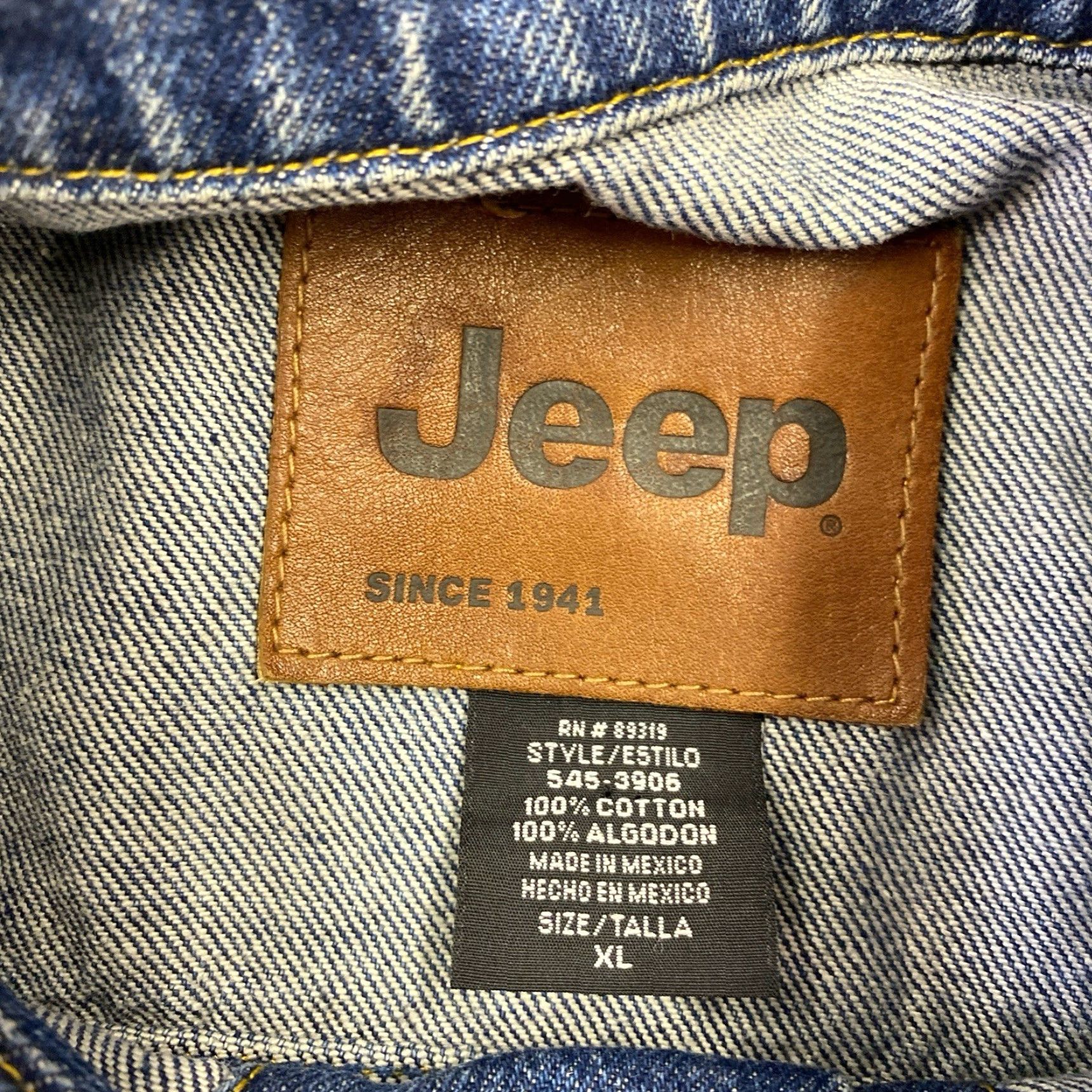 Jeep VINTAGE Jeep Denim Jacket Mens XL Blue 90's Trucker Pockets Logo HT Mexico Jeans Jacket American Cars USA JEEP Mens XL Blue Size US XL / EU 56 / 4 - 4 Thumbnail