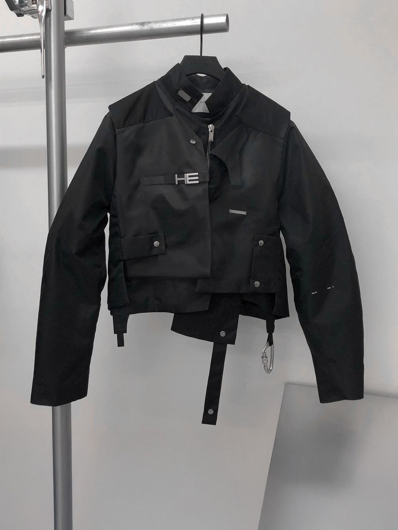 Heliot Emil SS20 'TORQUED ELLIPSE' BULLFIGHTER BLACK TECHNICAL JACKET Size US L / EU 52-54 / 3 - 12 Thumbnail
