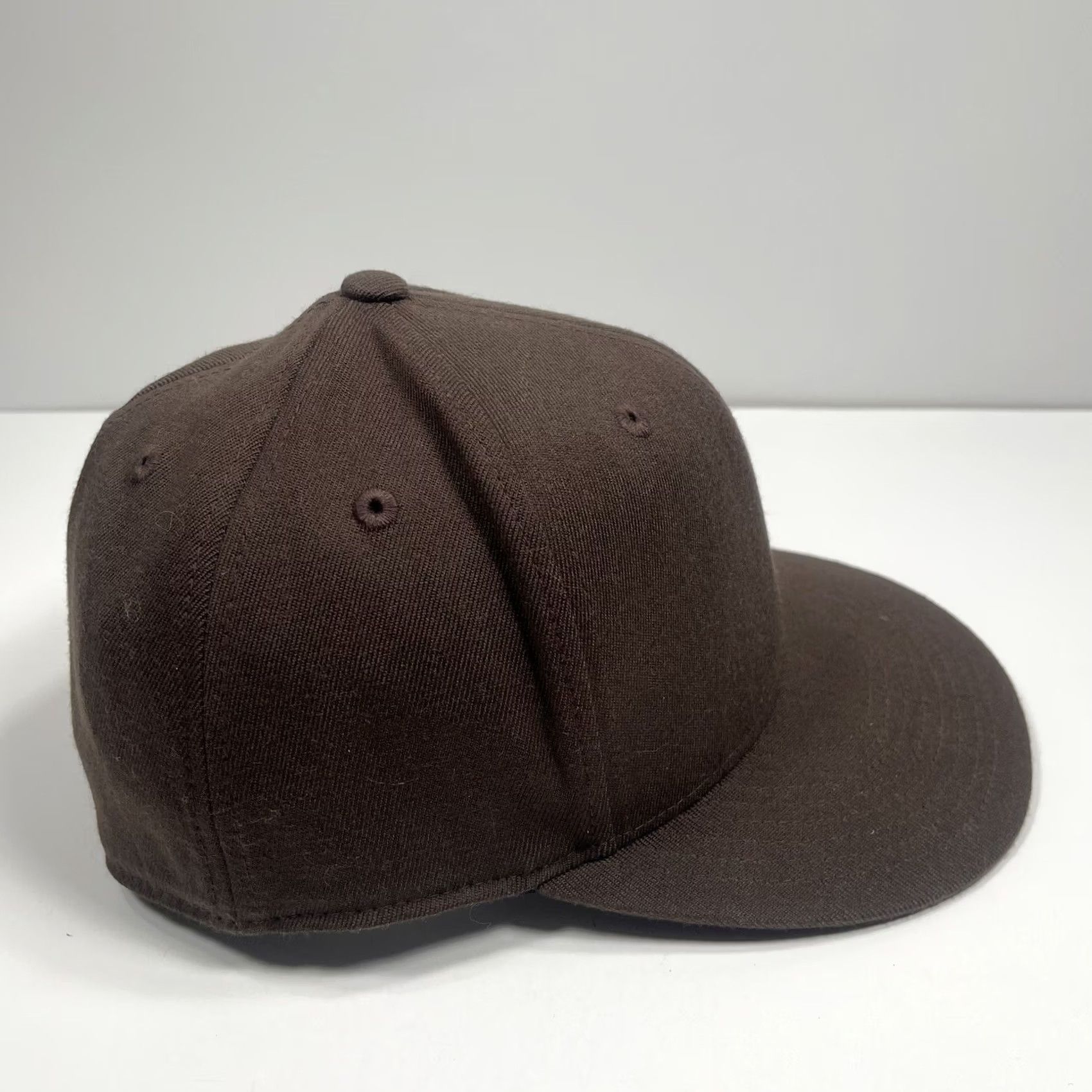 Vintage 210 Hat Adult 6 7/8-7 1/4 Brown Blank Stretch Fitted Baseball Cap Wool Blend Size ONE SIZE - 5 Thumbnail