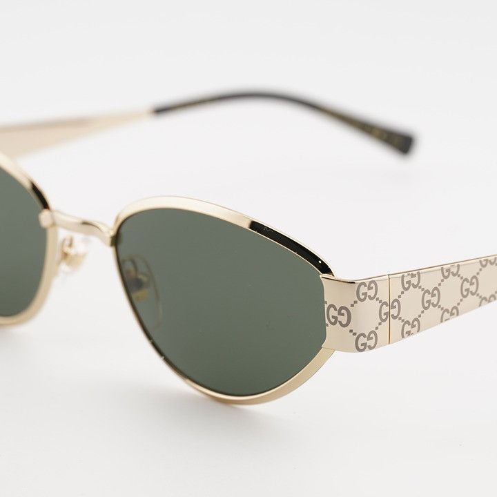 Gucci Gucci GG1853S 001 Sunglasses Gold Oval Frame, Grey Lenses Size ONE SIZE - 8 Thumbnail
