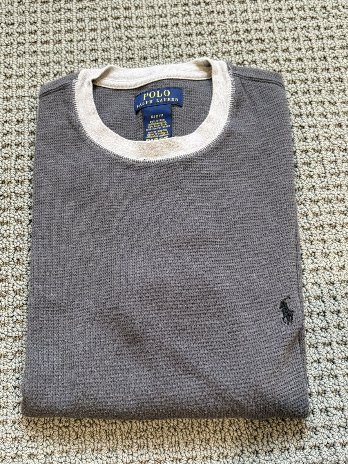 Polo Ralph Lauren Long sleeve thermal tee shirt 2 tone new Size US M / EU 48-50 / 2 - 2 Thumbnail