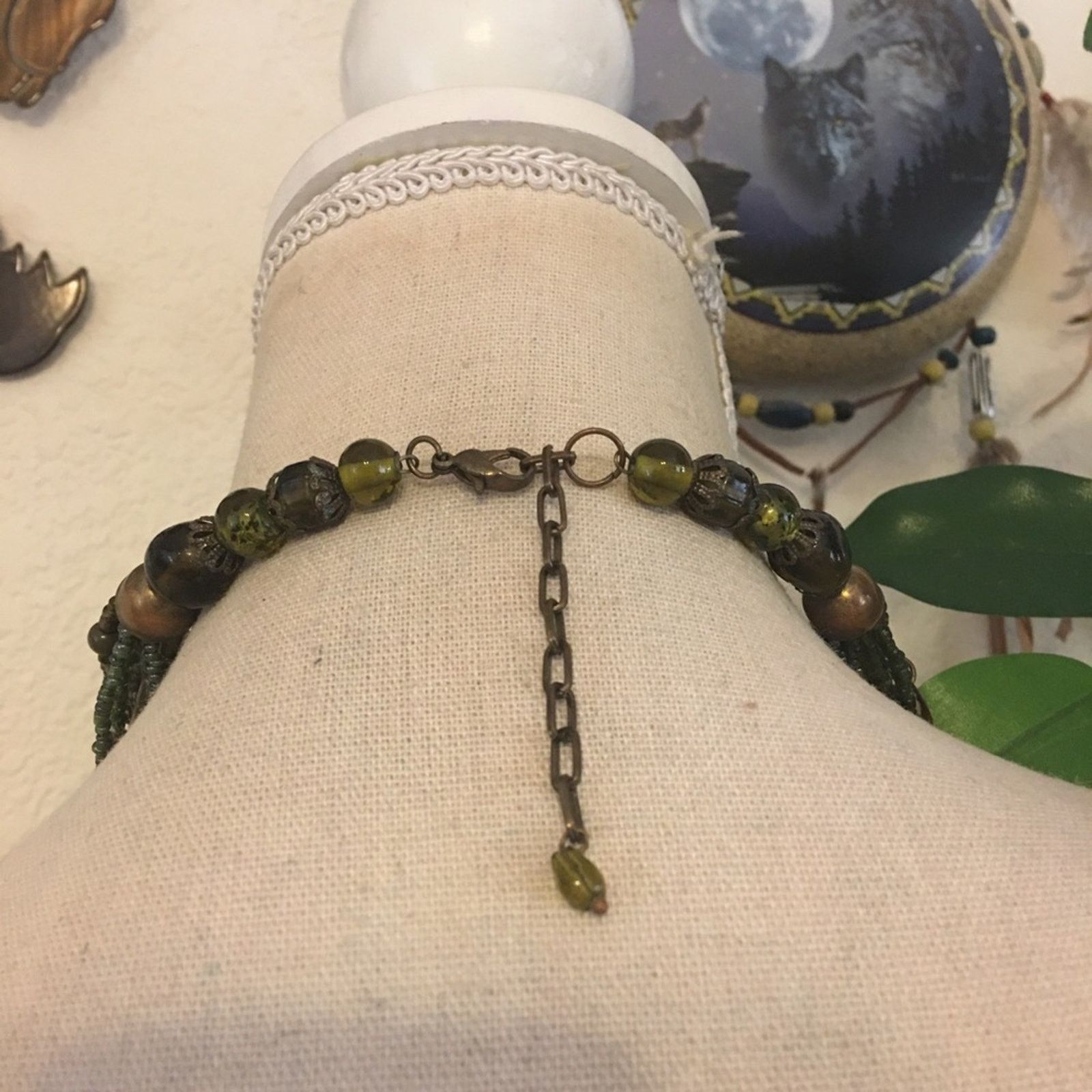 Vintage Vintage 90s forest tone glass & seed bead necklace Size ONE SIZE - 5 Thumbnail