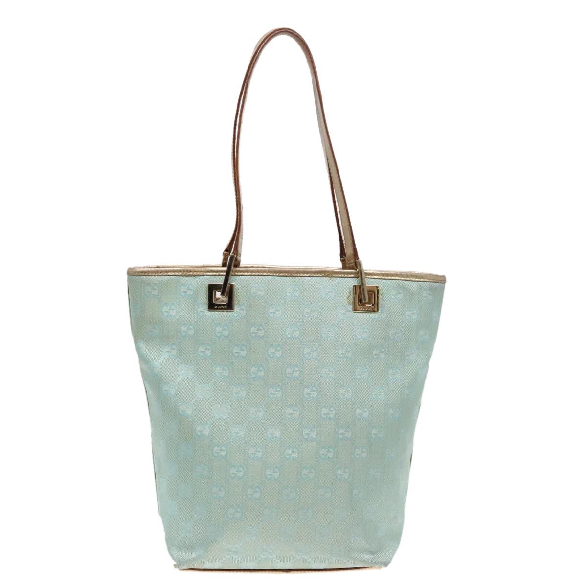 Gucci GUCCI GG Canvas Tote Bag Light Blue Gold 002 002 Size ONE SIZE - 2 Thumbnail