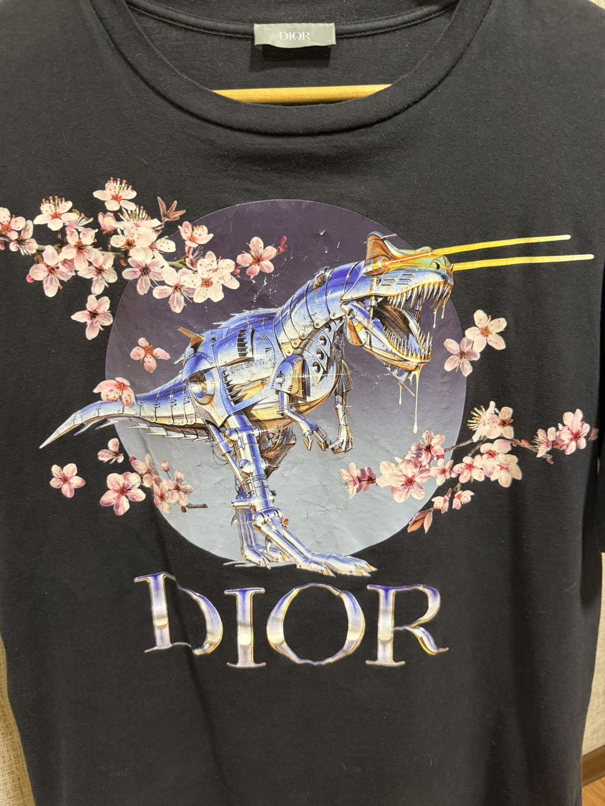 Club Sorayama × Dior DIOR X SORAYAMA LIMITED ROBOT T-REX DINOSAUR SAKURA T-SHIRT Size US M / EU 48-50 / 2 - 3 Thumbnail