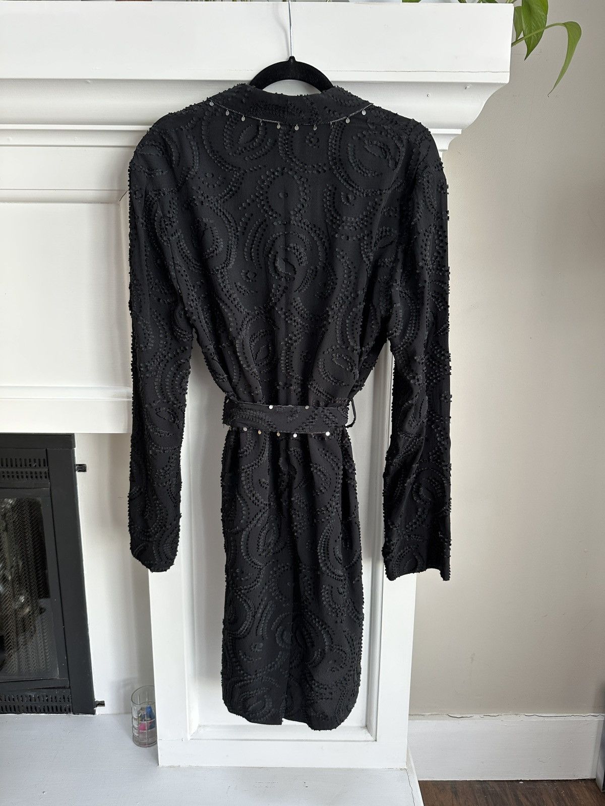 Saint Laurent Paris Black Jacquard Robe Coat w/ Charm Trims Size US S / EU 44-46 / 1 - 9 Thumbnail