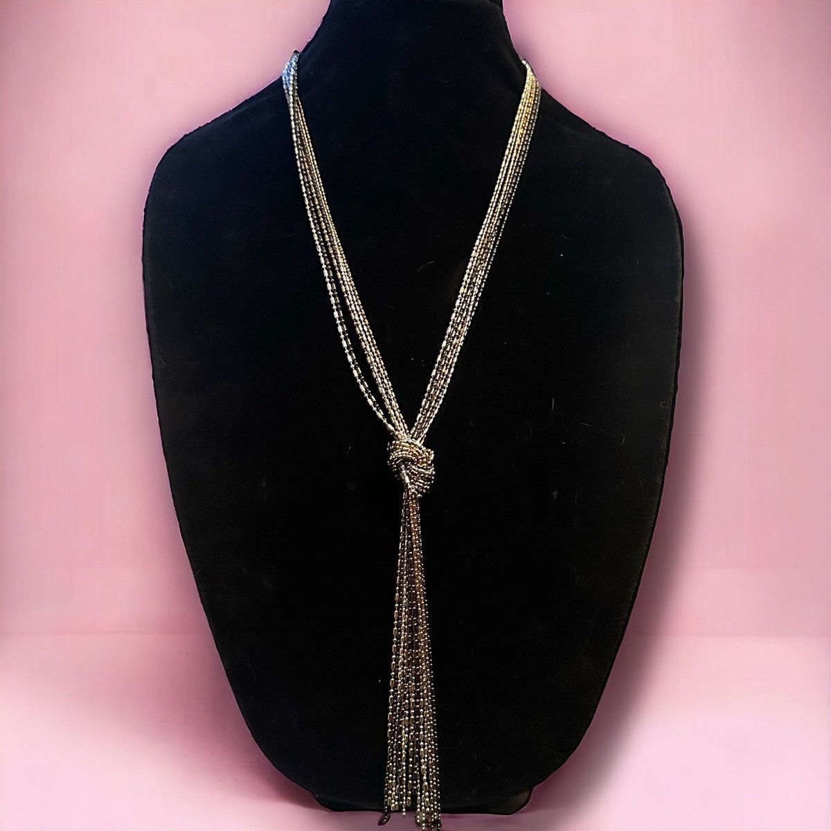 Other Long multicolor multi strand knotted tassel chain necklace Size ONE SIZE - 1 Thumbnail
