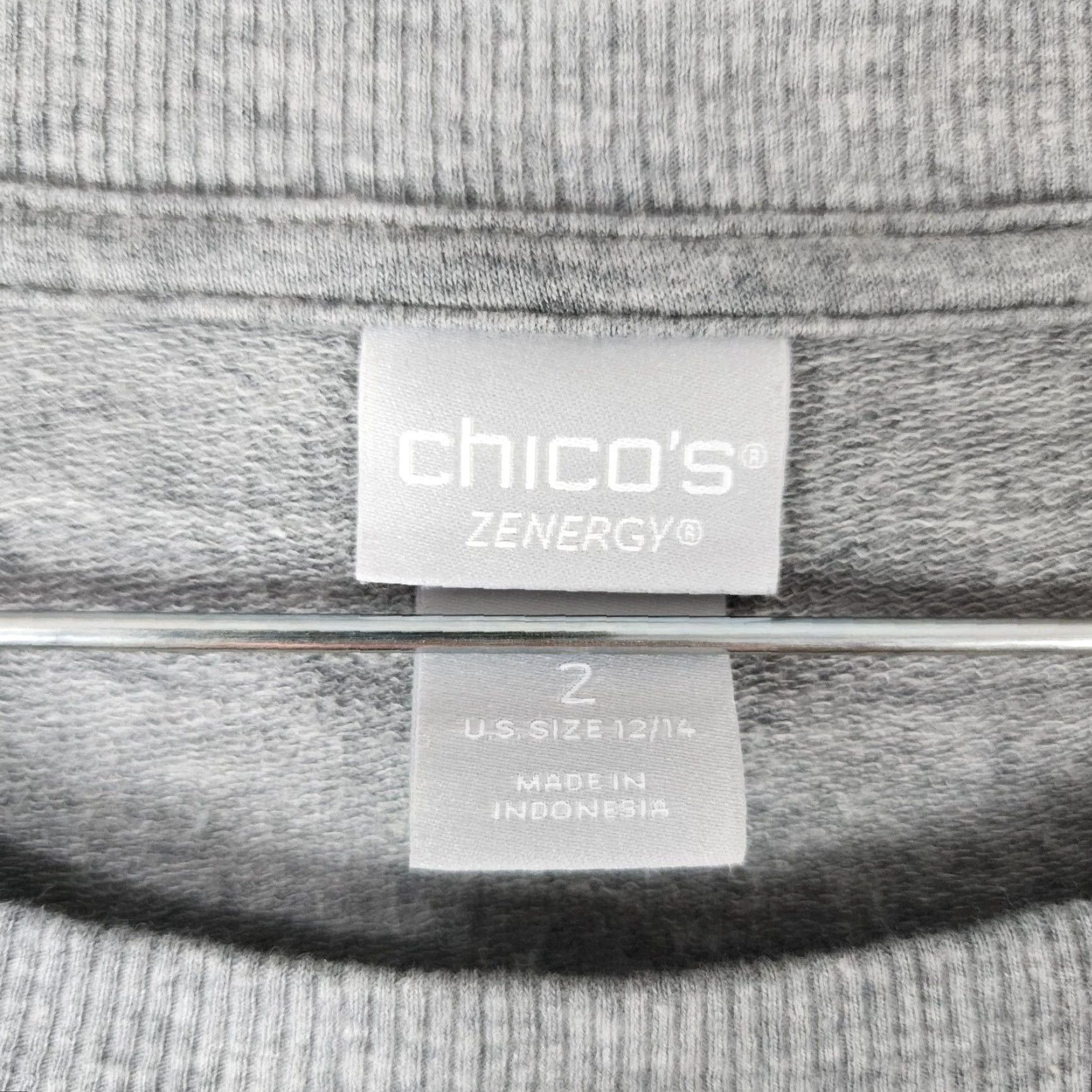 Vintage CHICOS ZENERGY Womens 3/4 Sleeve Pullover Sweater Lightweight Gray Size 12 (Regular) Size XL / US 12-14 / IT 48-50 - 4 Thumbnail