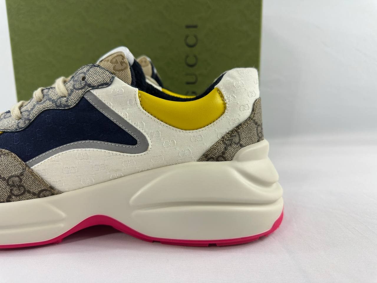 Gucci Gucci GG Rhyton 'Beige White Yellow' Size US 12 / EU 45 - 7 Thumbnail