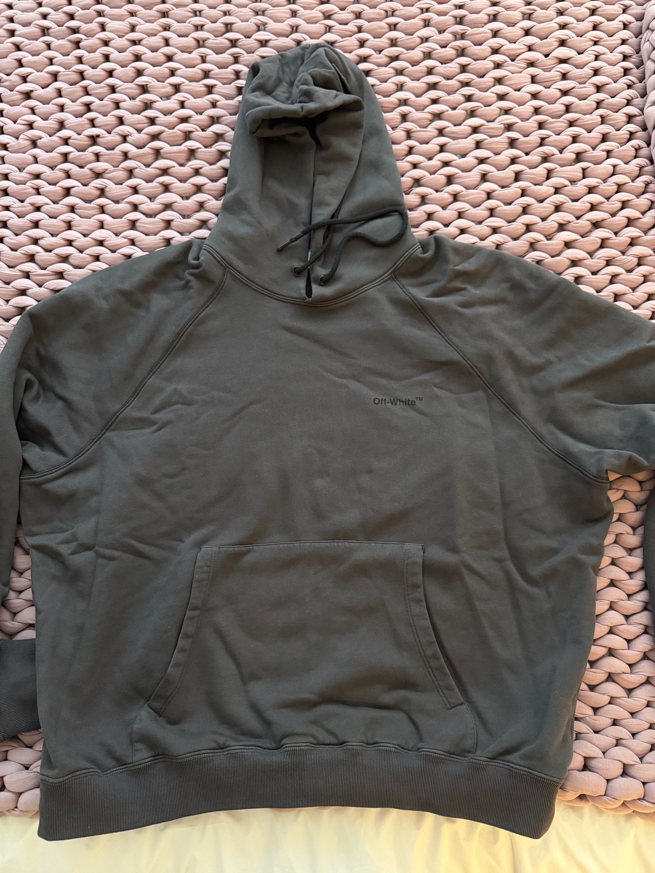 Off-White Grey Off White Hoodie - Size Large Size US L / EU 52-54 / 3 - 2 Thumbnail